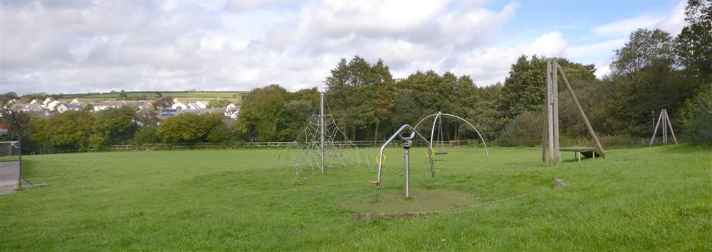 Chillington park, with football goal, zip line and other equipment to keep the young and young at heart amused.
