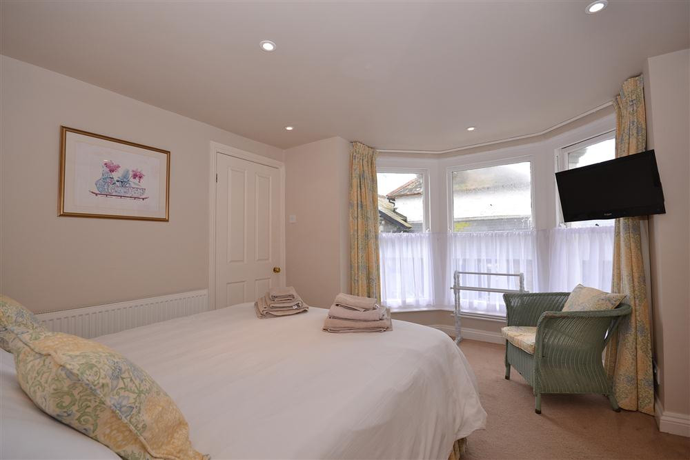 The lovely bay window in the master bedroom