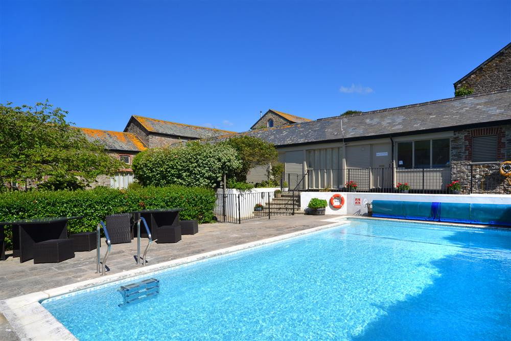 The outdoor pool at Court Barton