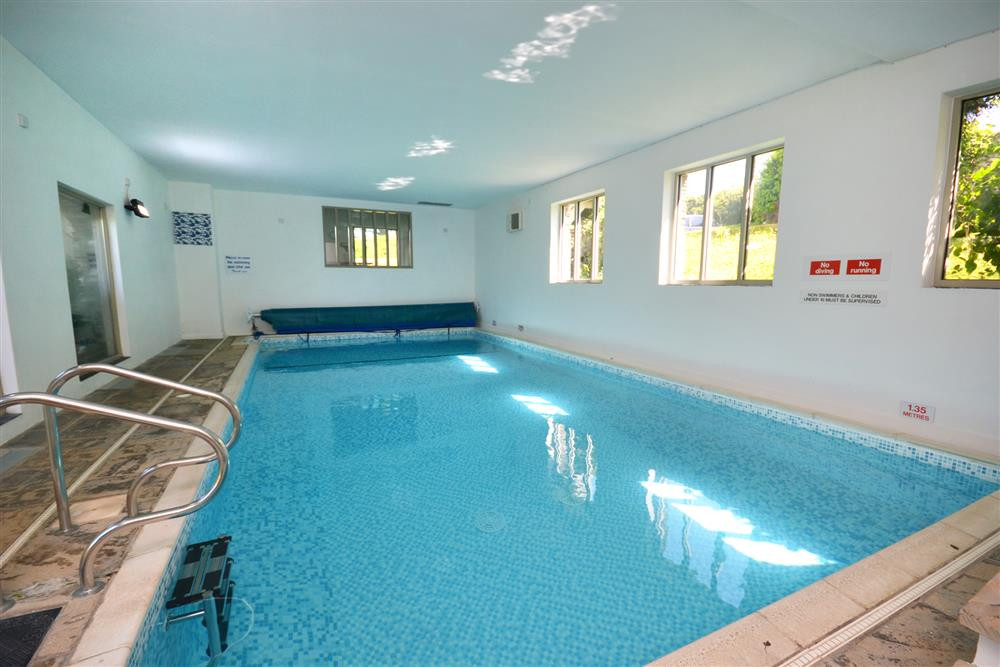 The heated indoor swimming pool.