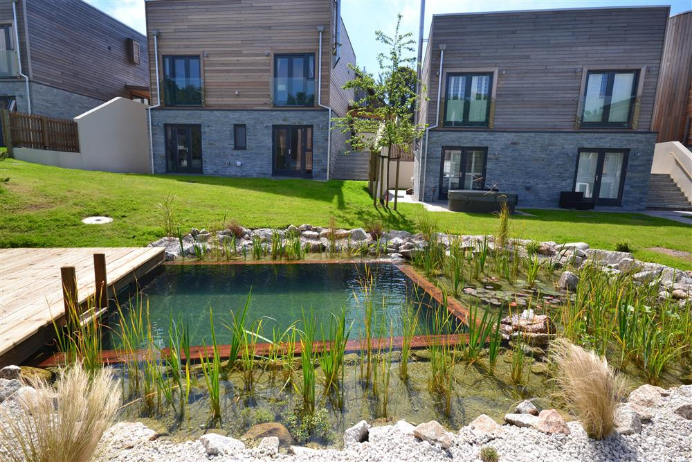 The outdoor naturally filtered plunge pool