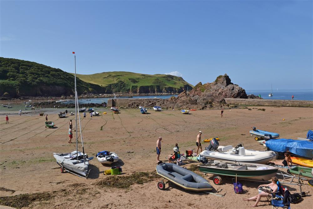 The beach in the heart of the village. 
