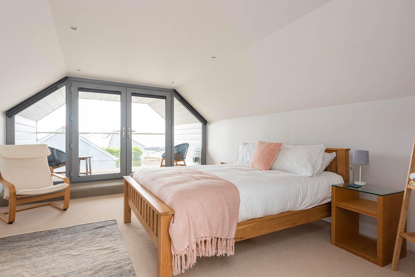 Master bedroom with balcony