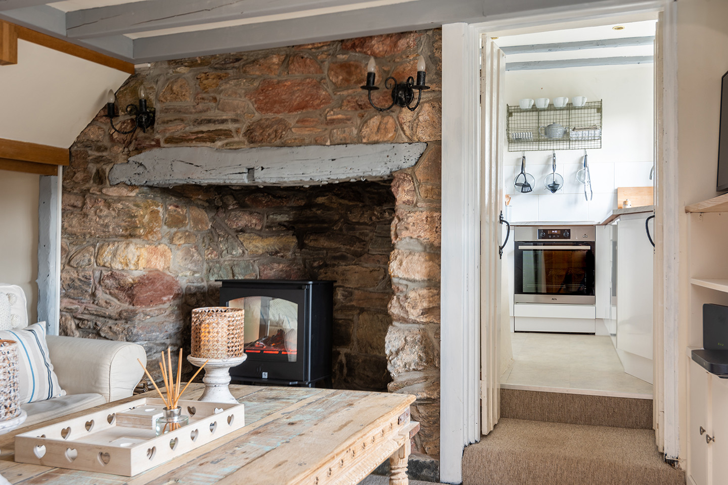 Cosy woodburning fire.