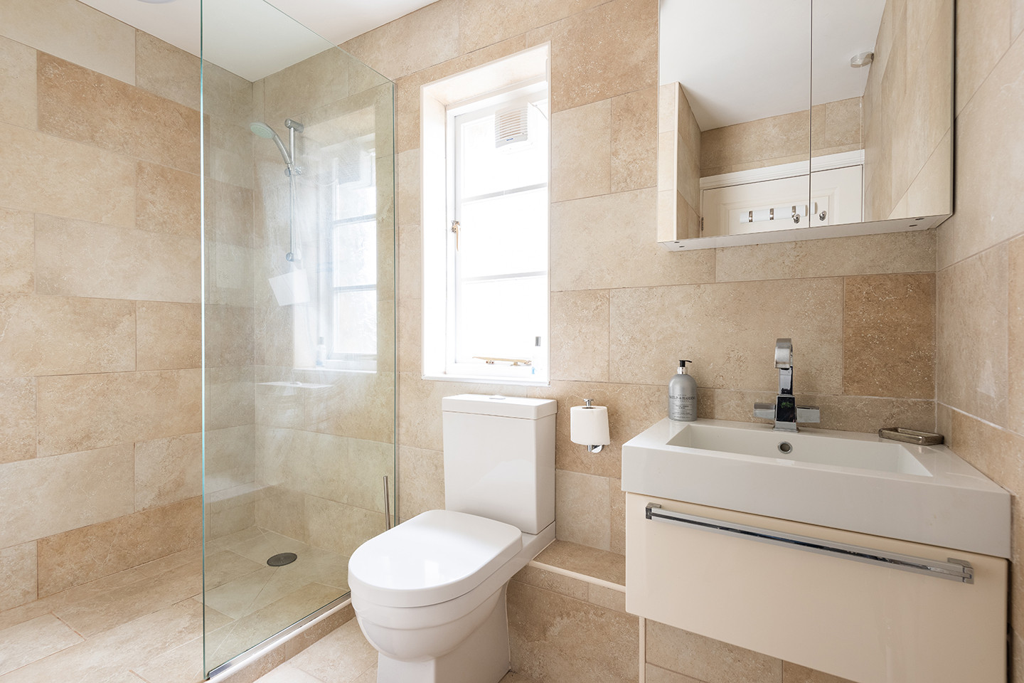 Master bedroom ensuite with walk in shower.