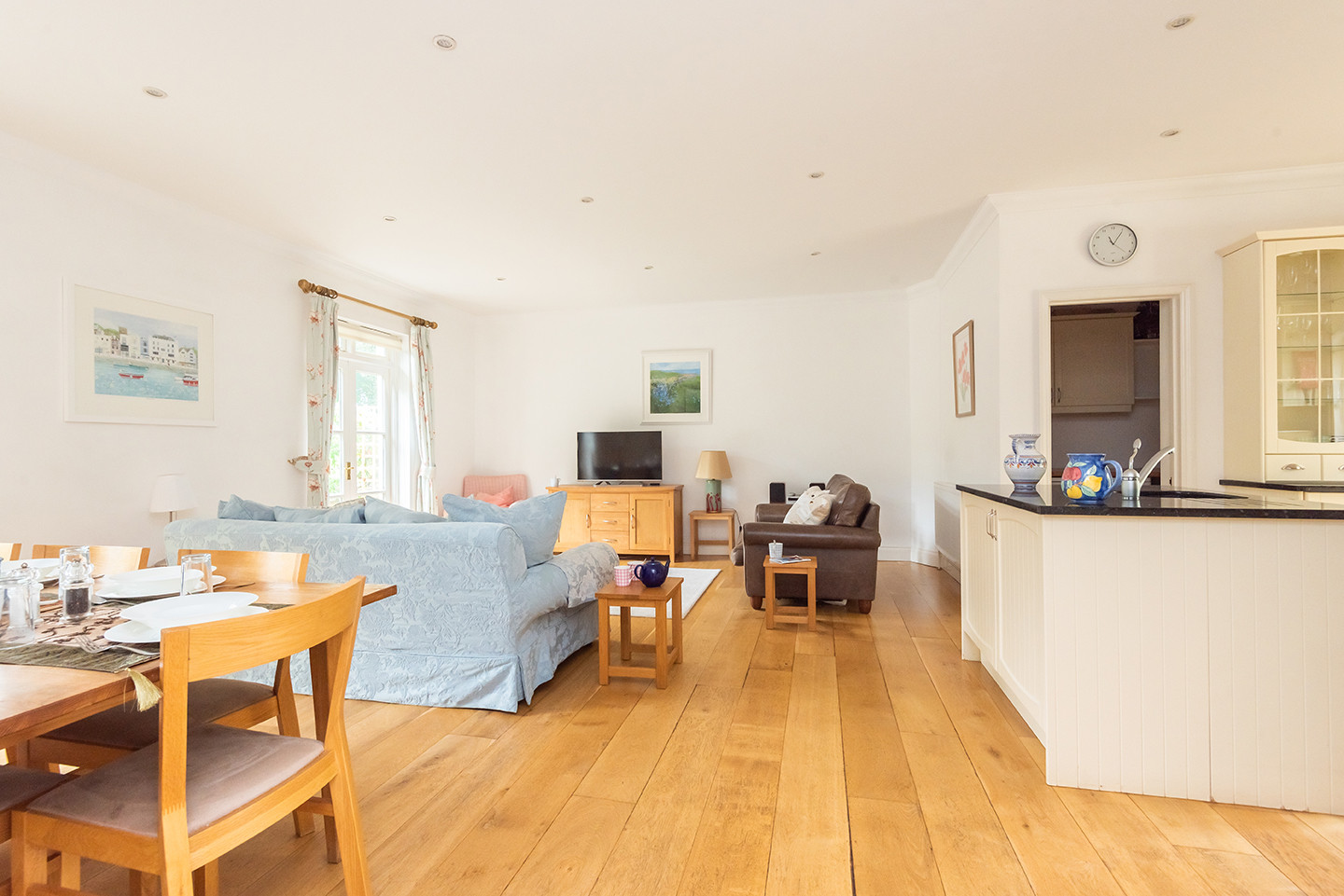 The open plan living and kitchen area
