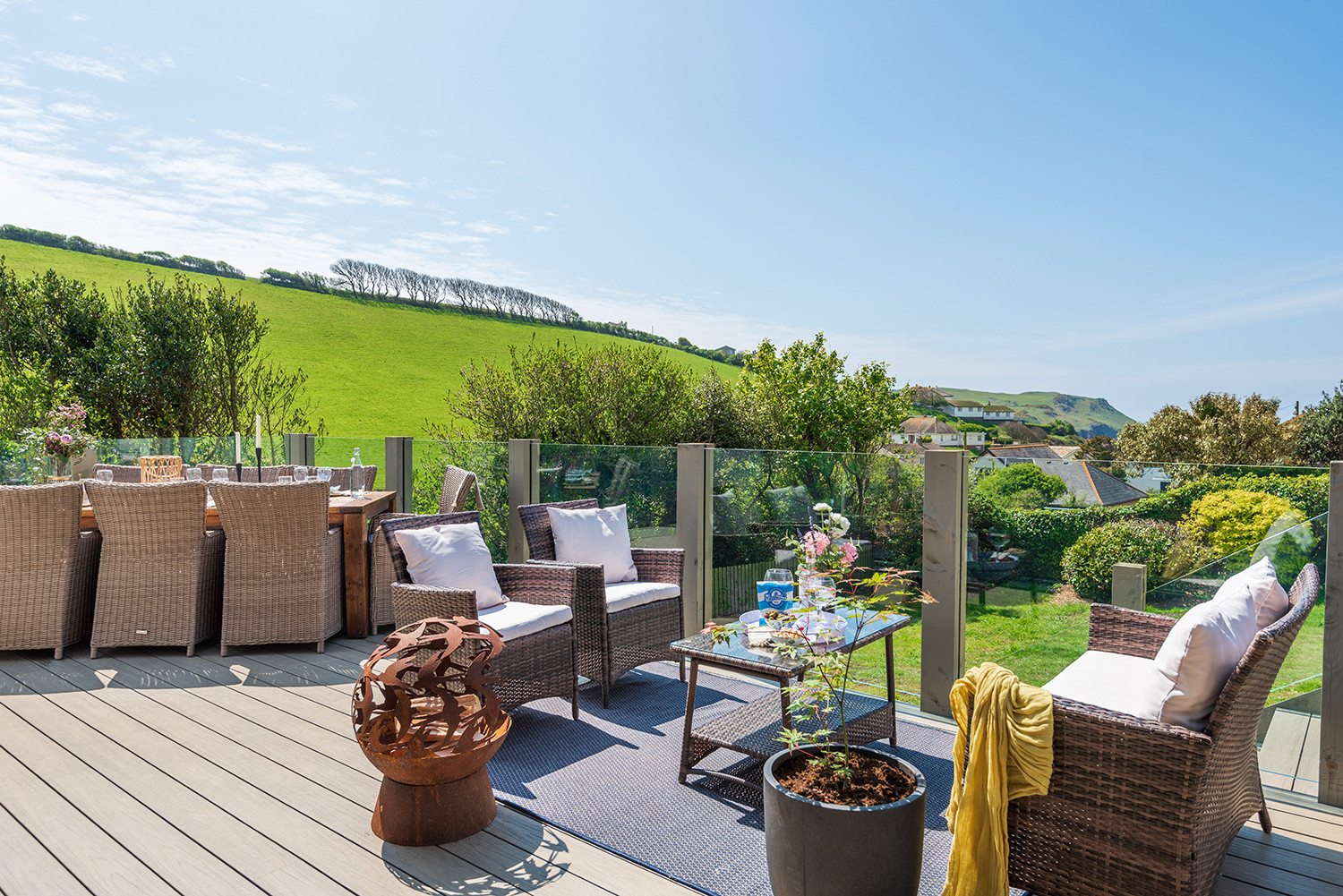 The deck with relaxed seating 