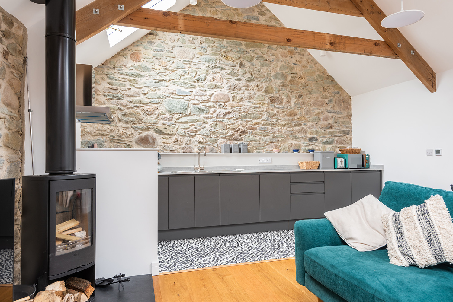 A closer look at the kitchen area