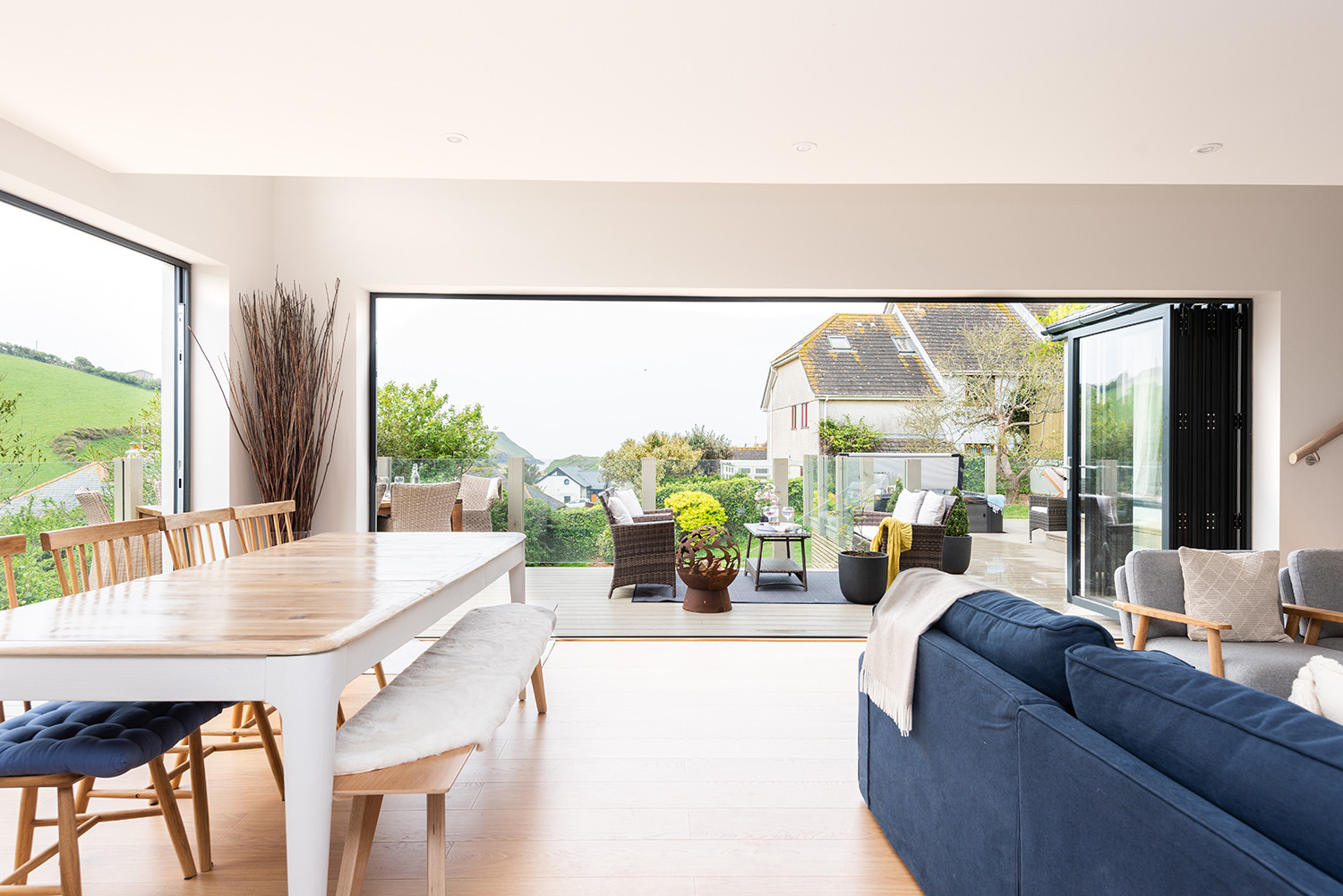 Bi folding doors with sea views 