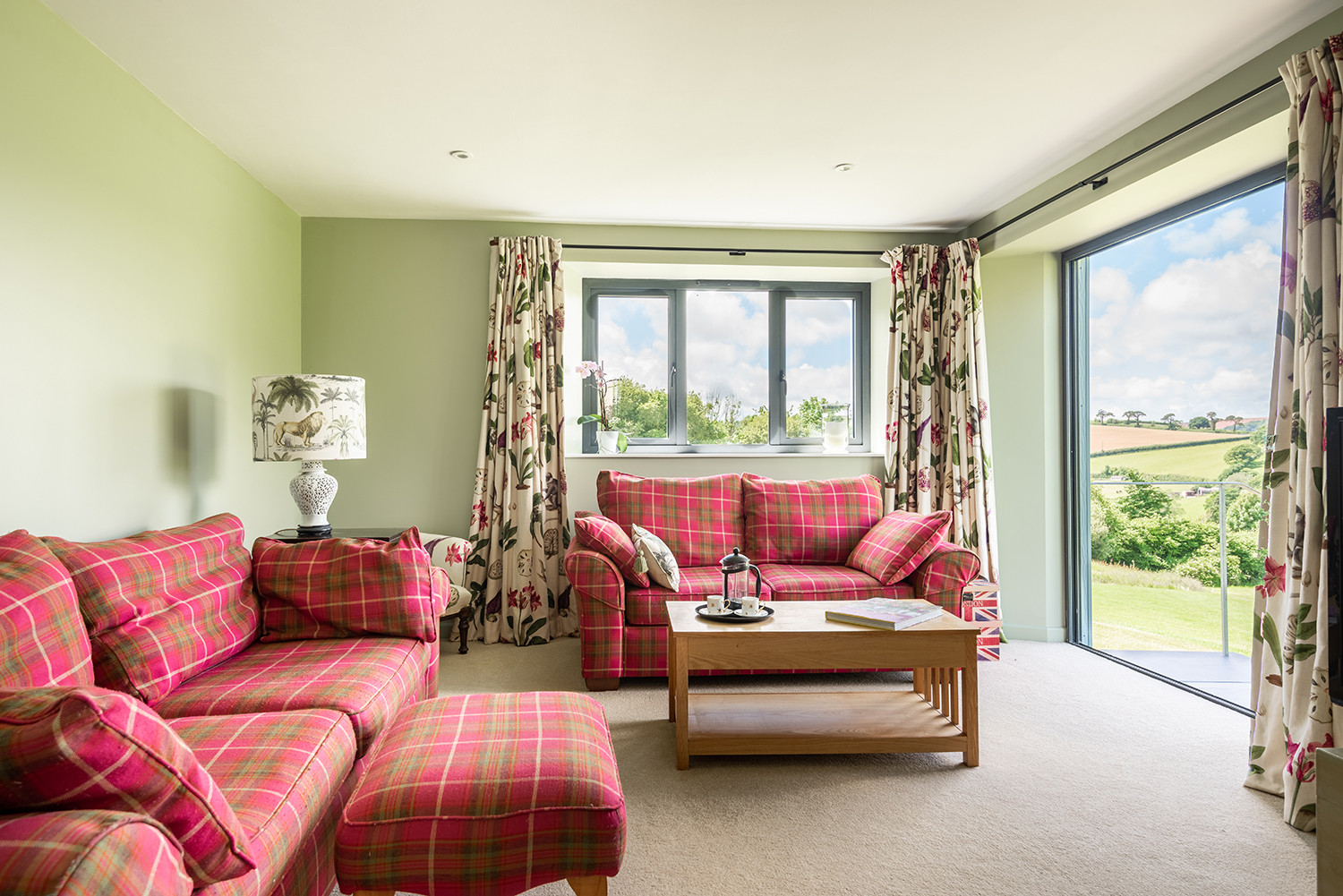 The spacious lounge with lovely views 