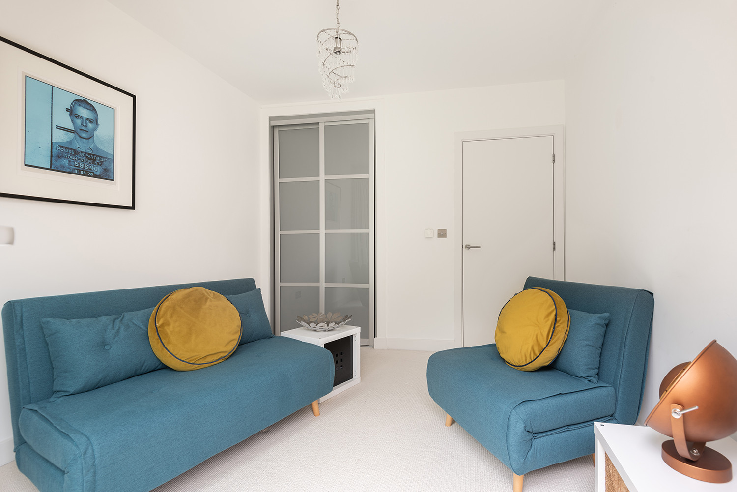 Downstairs sitting room with sofa bed and chair bed (alternative set up for Bedroom 3).