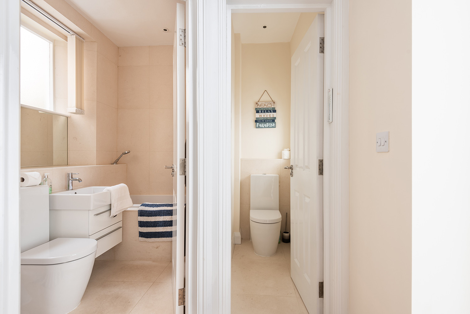 Separate bathroom and WC.