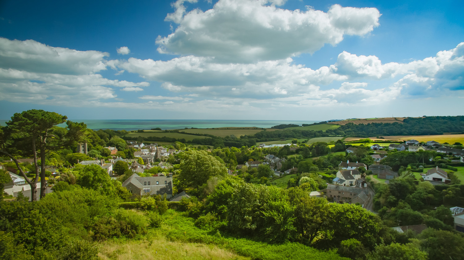 Superb views from the Millenium field at the top of Slapton for views over the village and out to sea.
