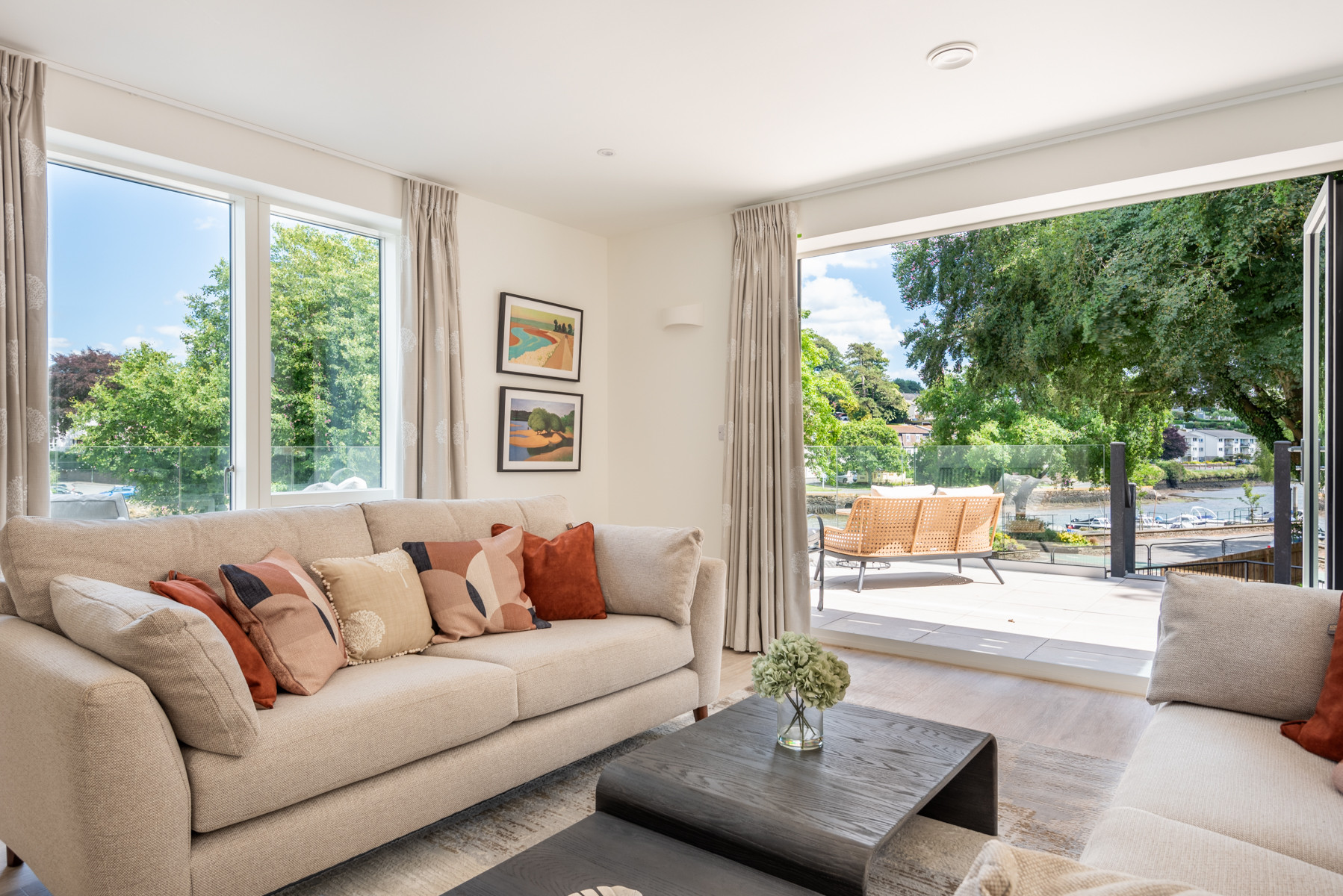 The living area on the ground floor opens on to the terrace