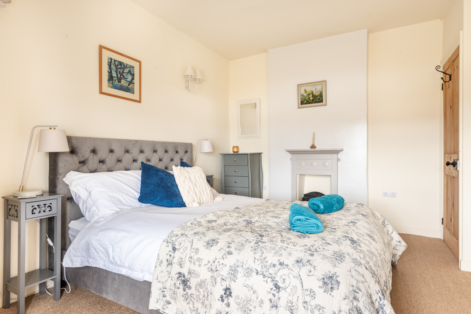 The main bedroom with views over the ley.
