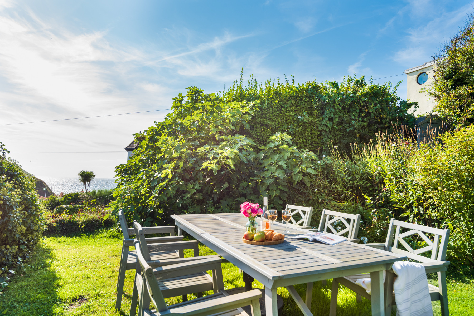 Views towards the sea from the garden.