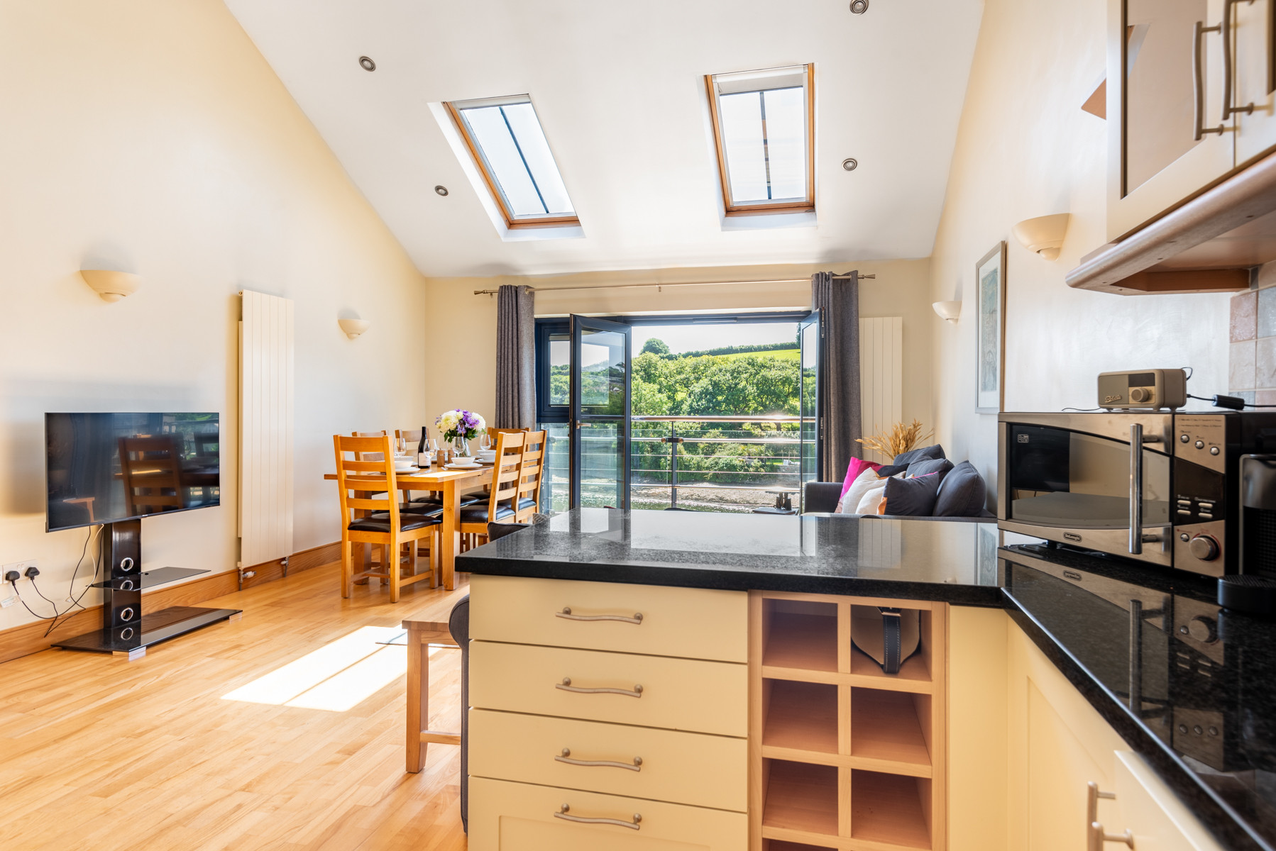 Light and airy open plan kitchen living area