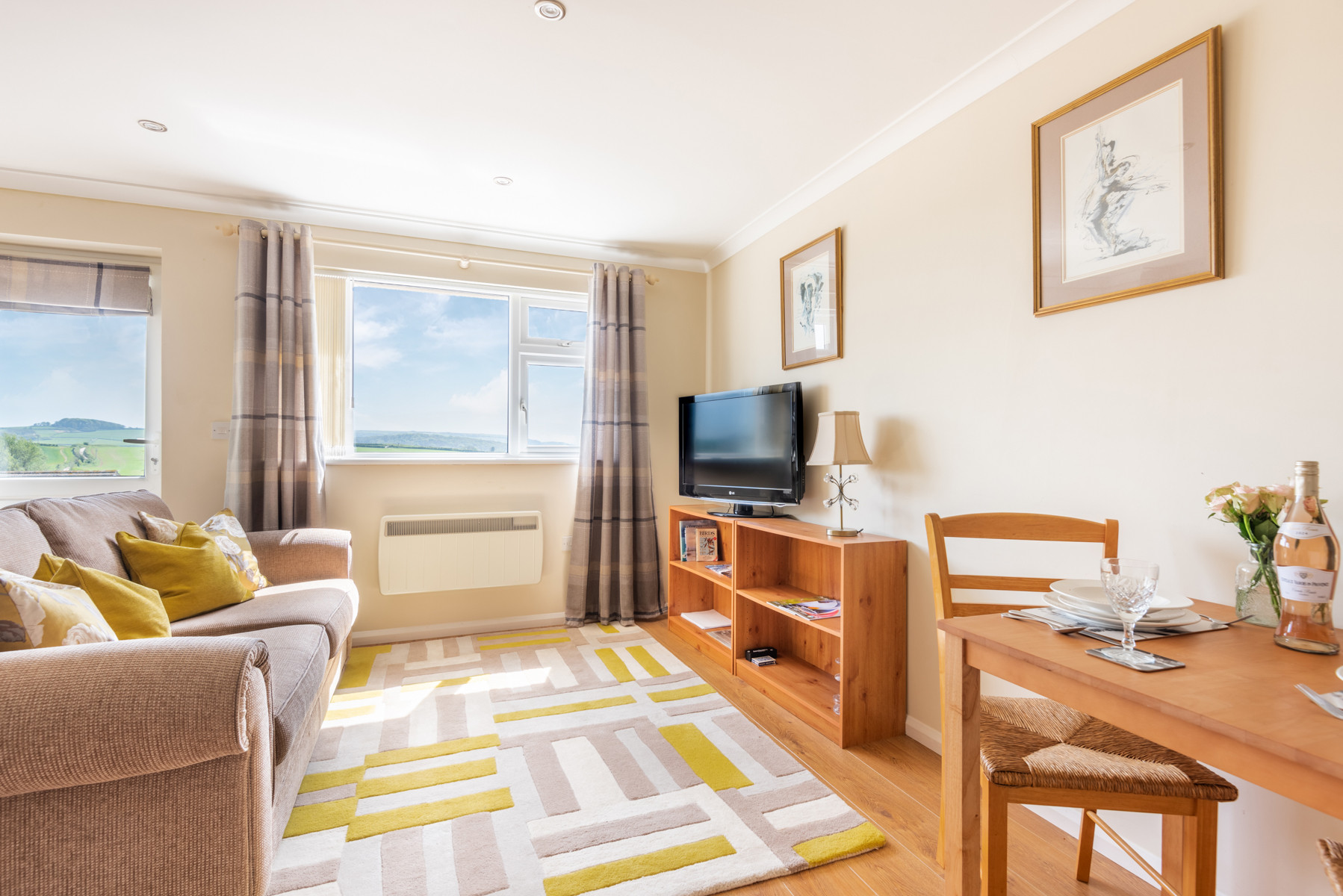 The lounge space with views to the front and the estuary