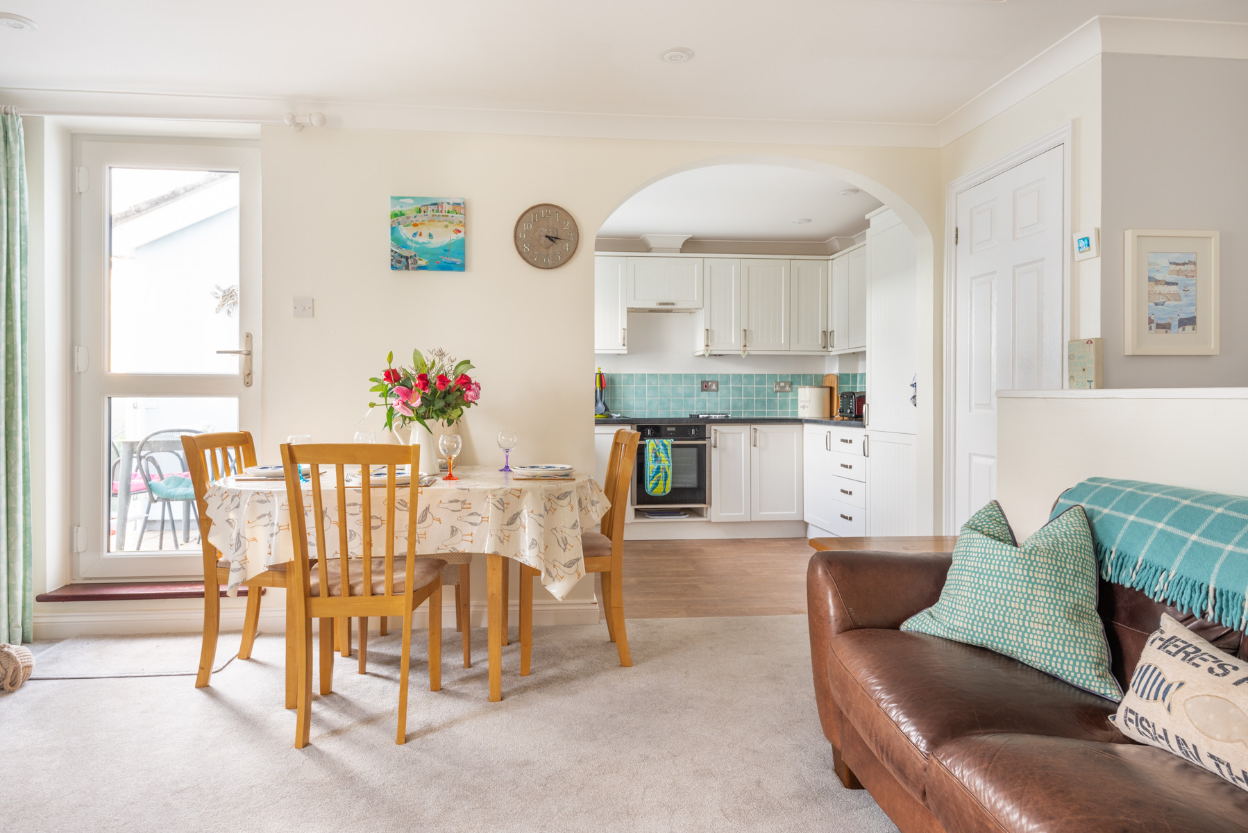 Dining space and door to first floor outside space