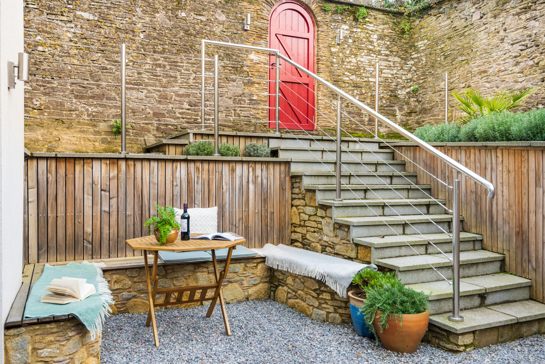 Entrance to the property from inside the garden 
