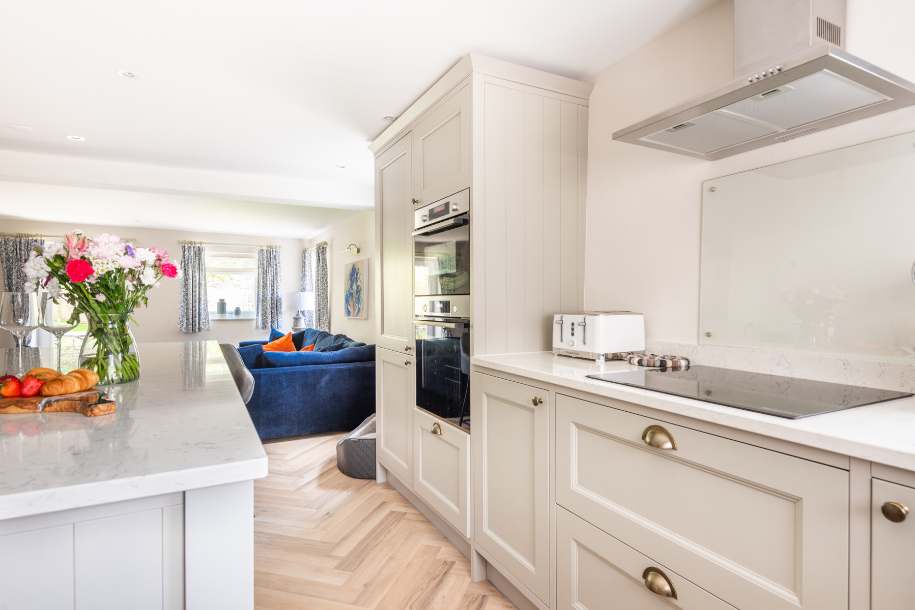 Another view of the pretty kitchen with dining space.