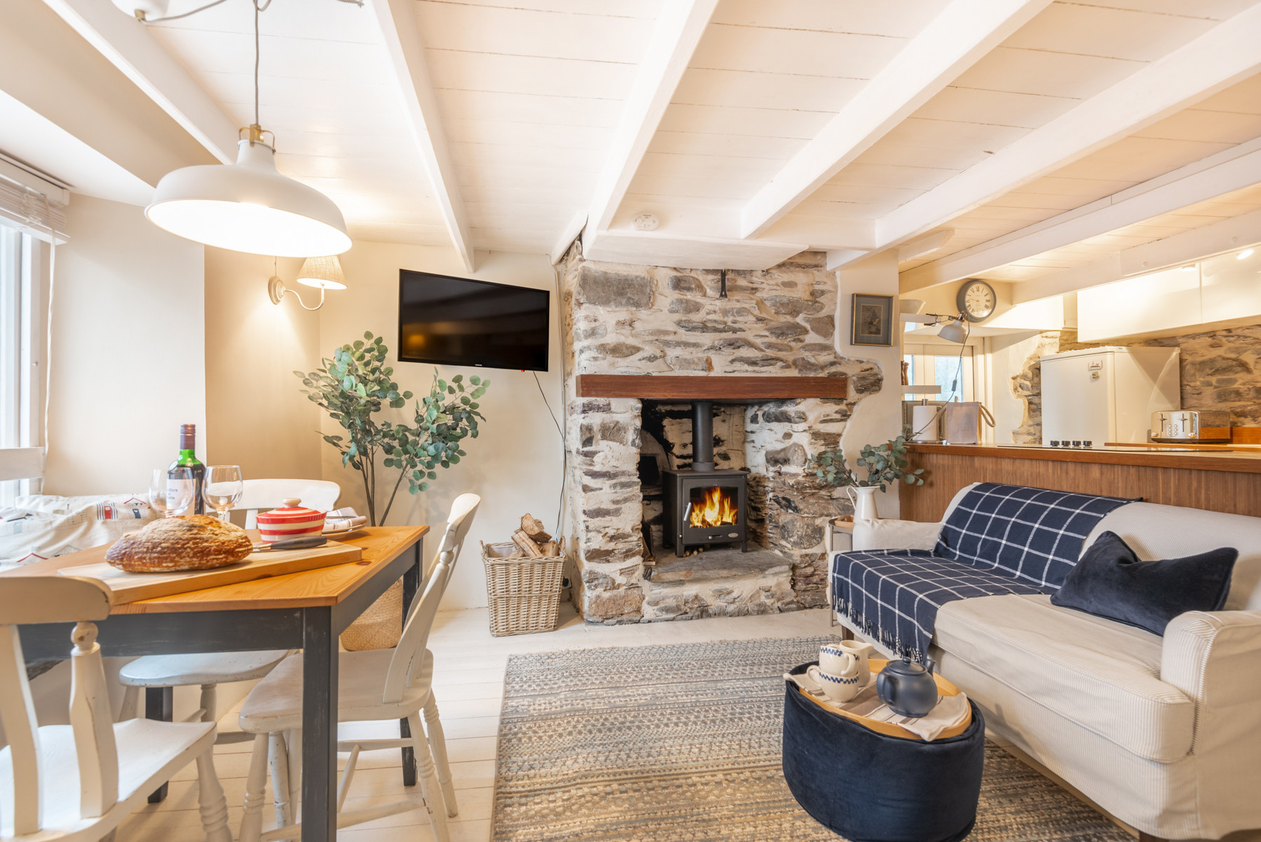 The dining table in the window 