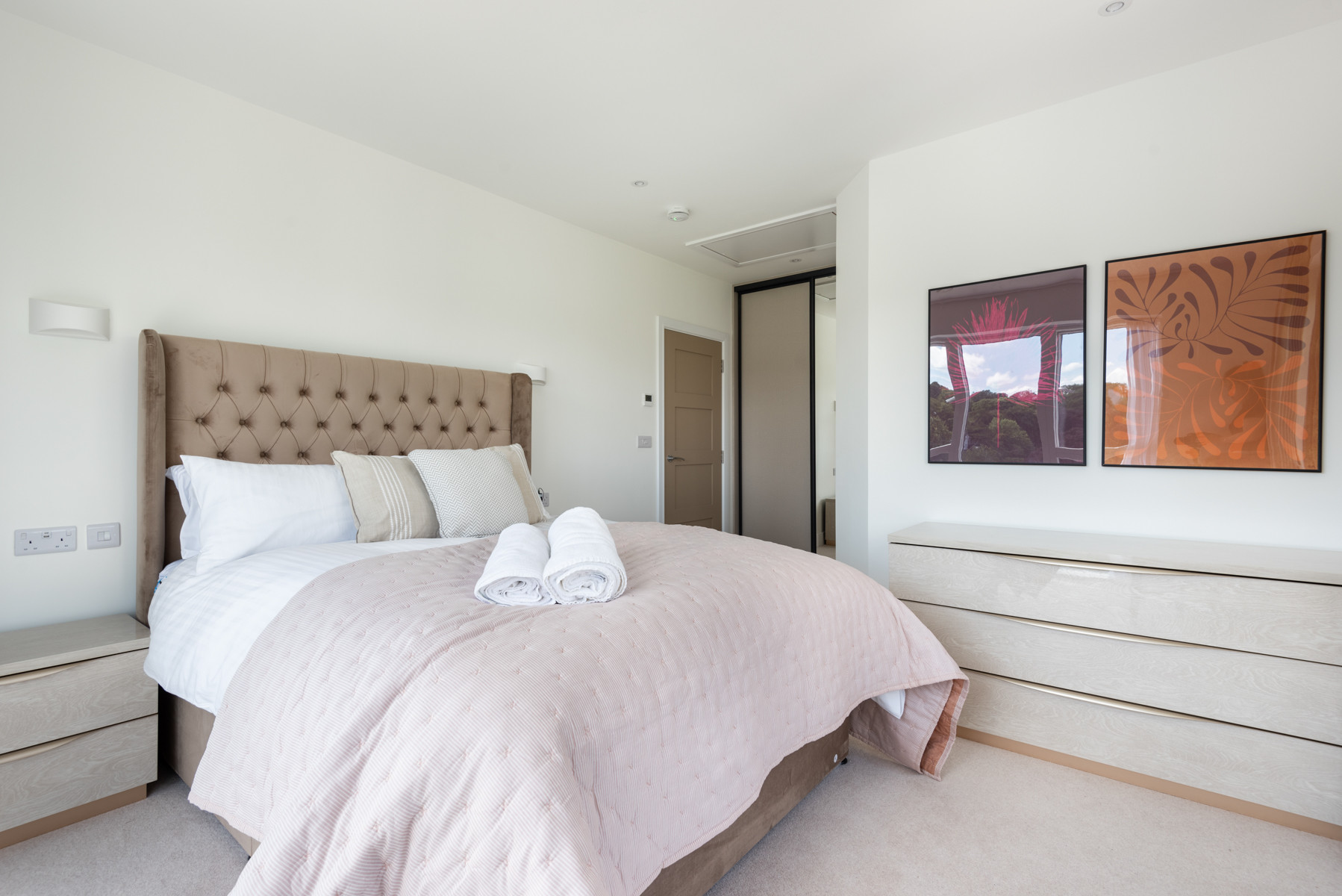 Bedroom 1 on the second floor with estuary views