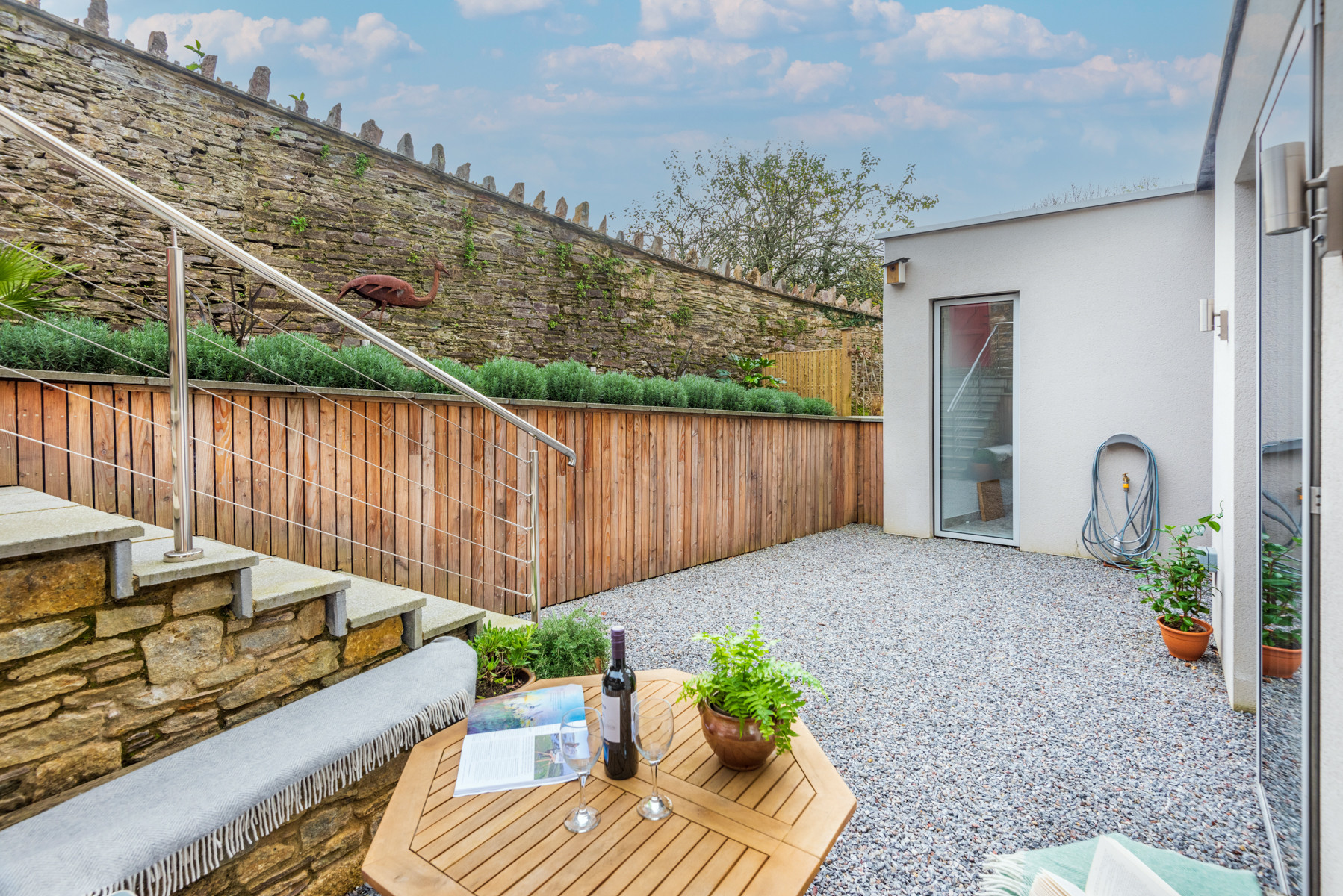 Outside the front door and outside seating area