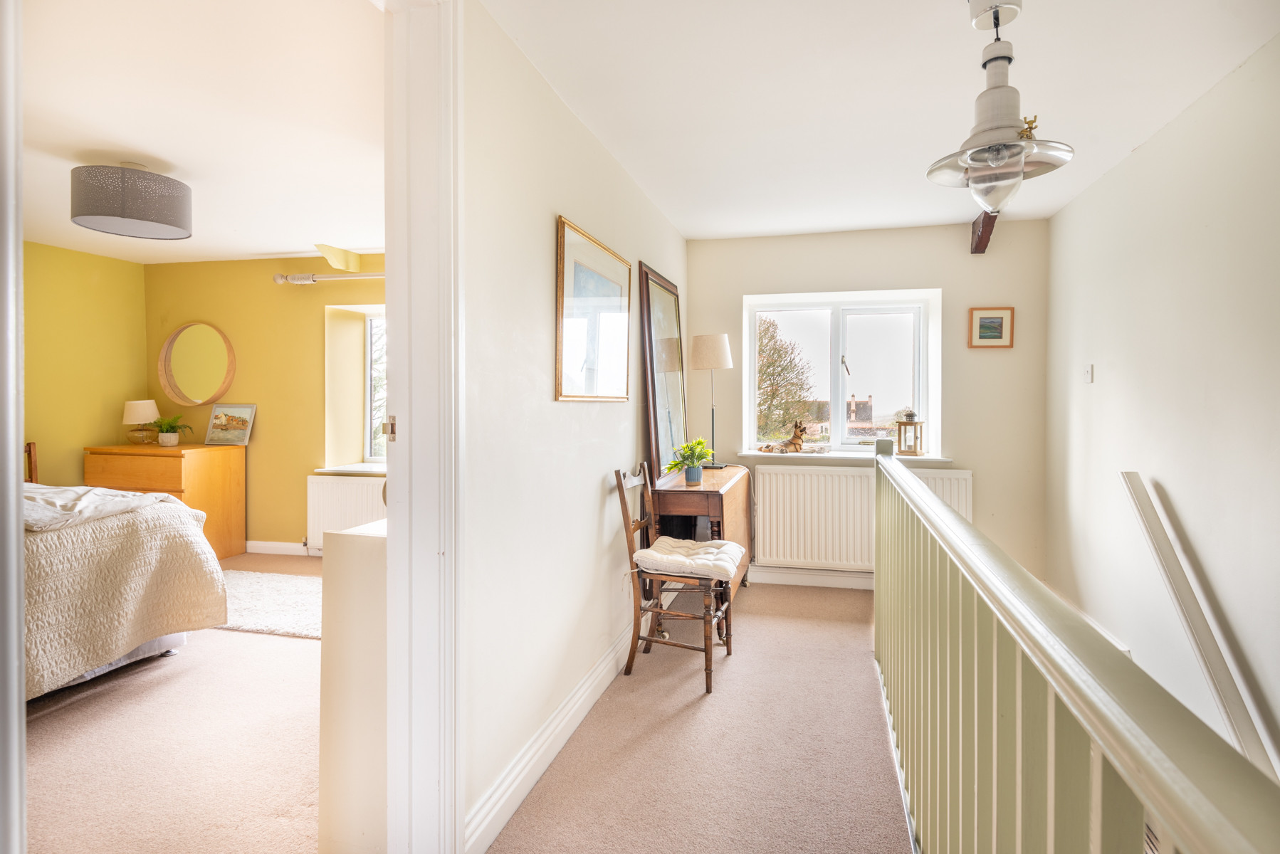 Landing with sea views