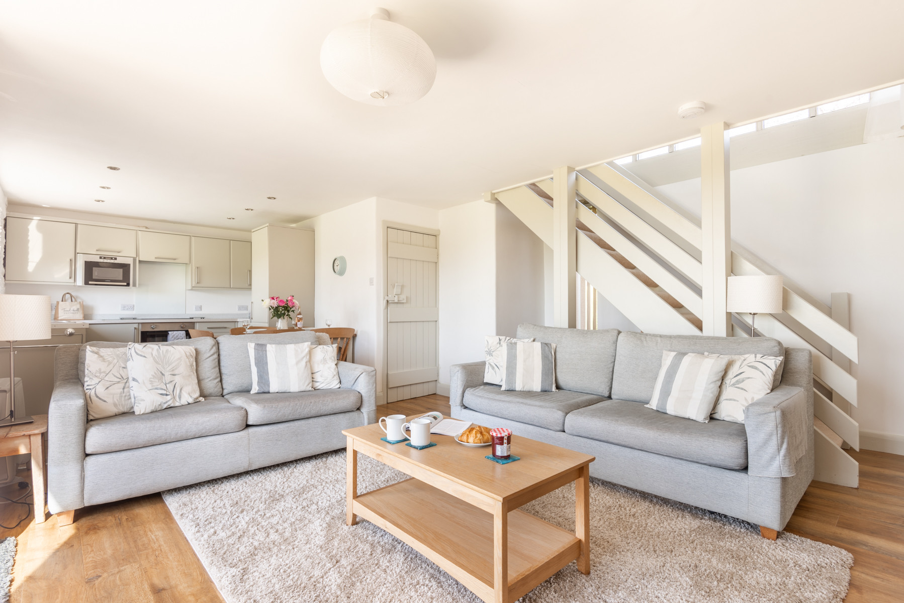 The sitting room looking towards the kitchen.