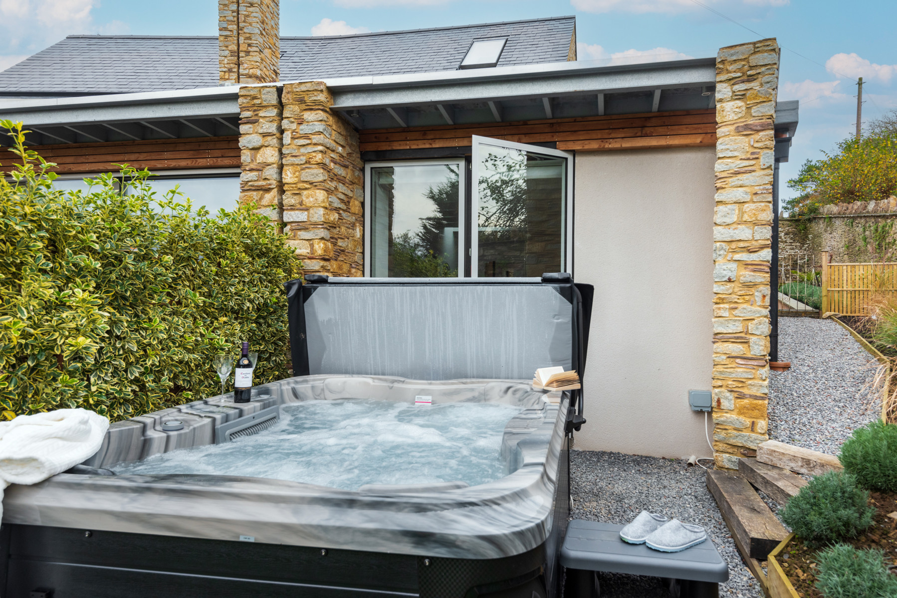 Hot tub just outside the property, perfect place to relax