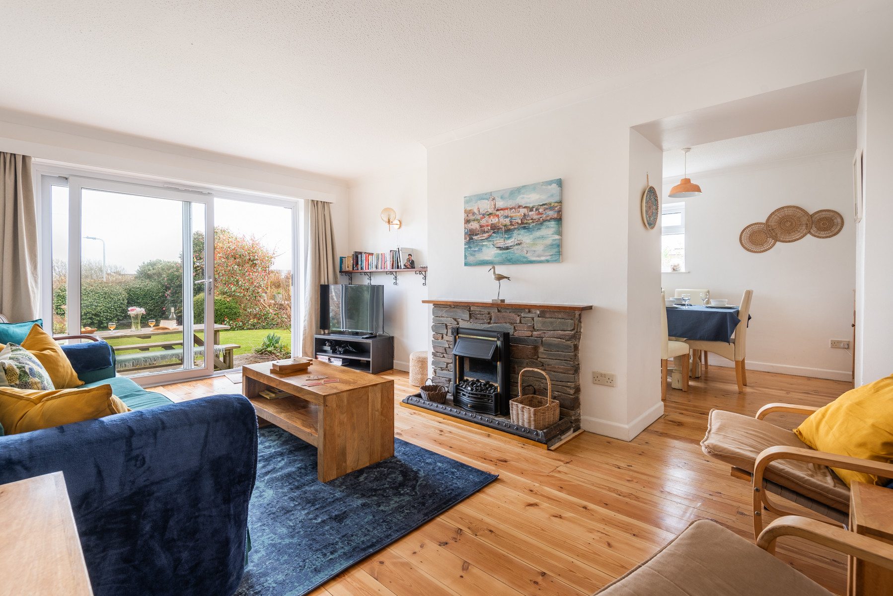 The lounge with patio doors out to the terrace