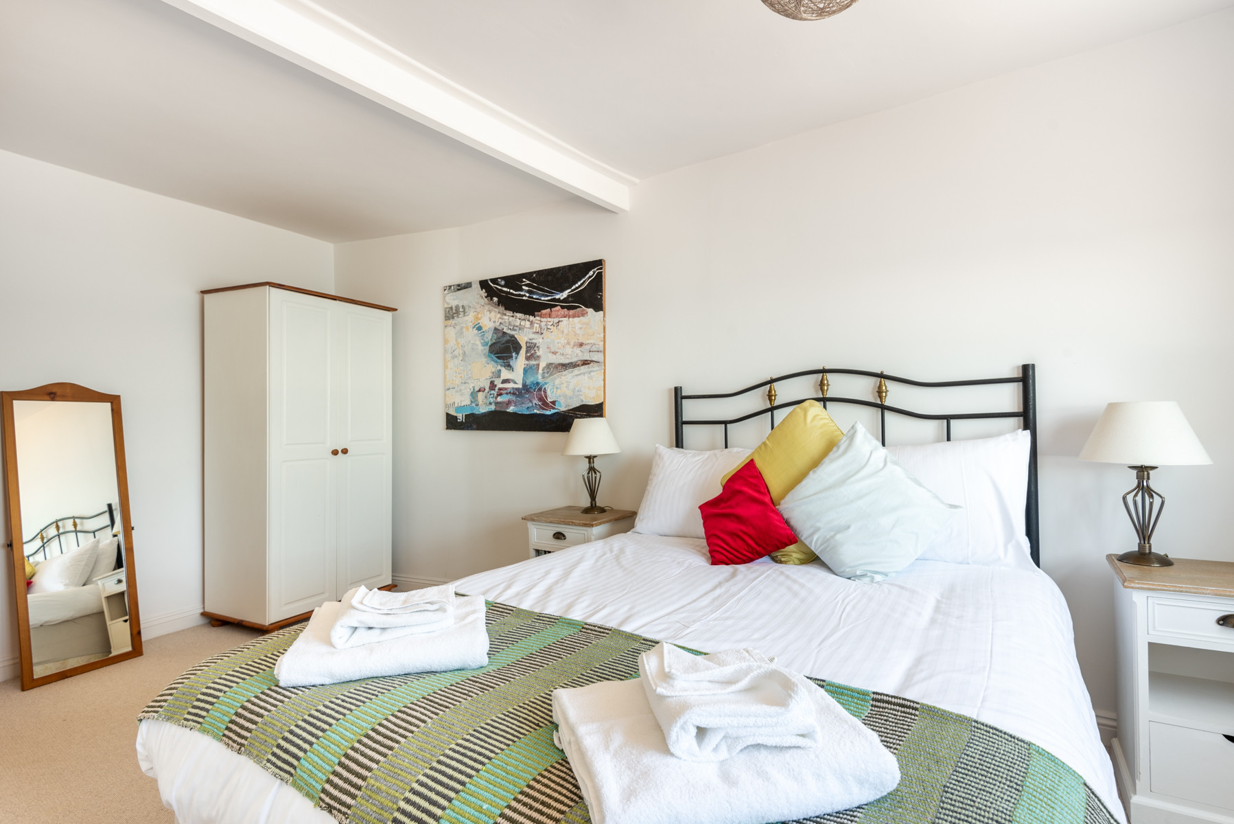 Bedroom 2 with Double 4ft 6inch bed and Sea views