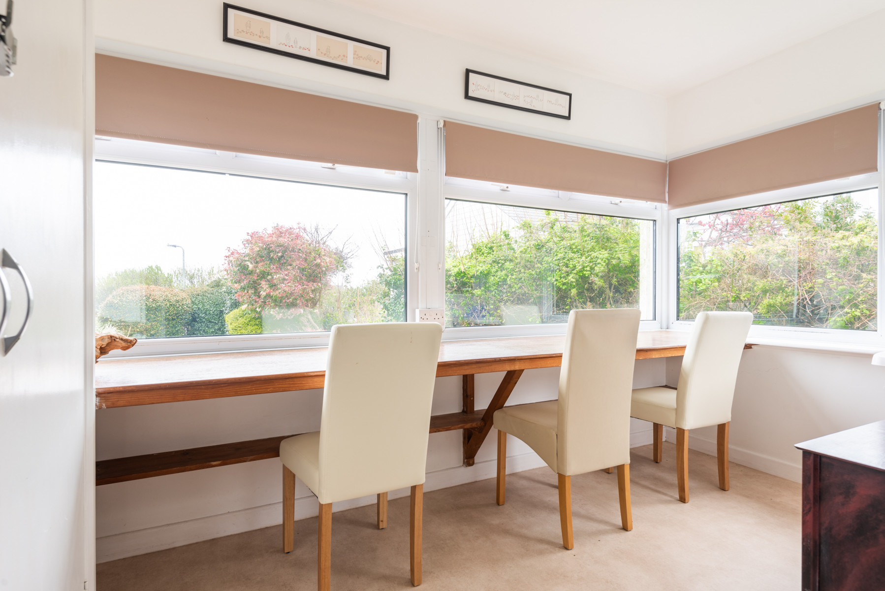 The breakfast room looking out over the garden