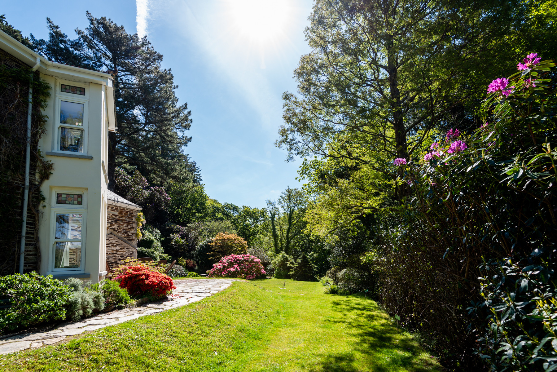 Tranquil grounds surrounding St Brychan
