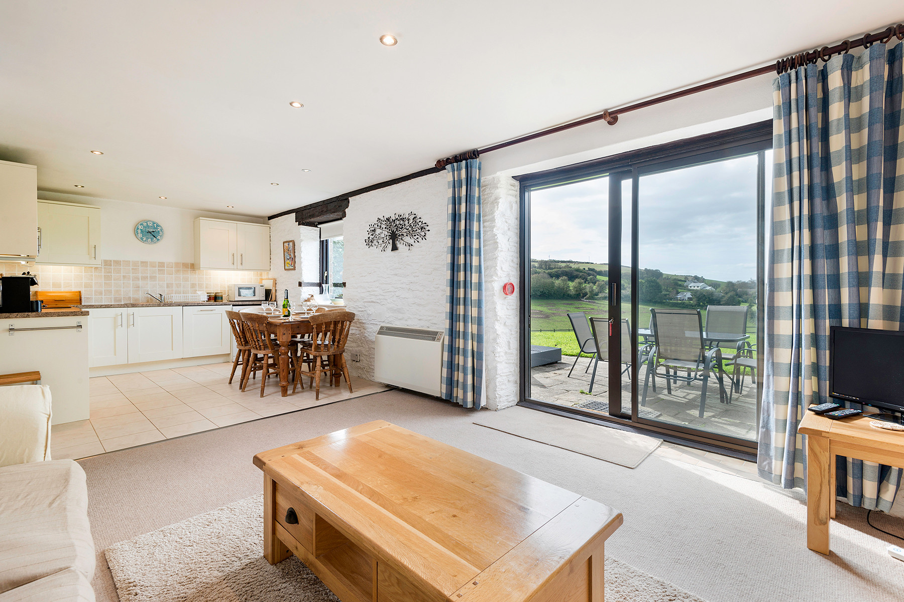 The patio doors to the garden