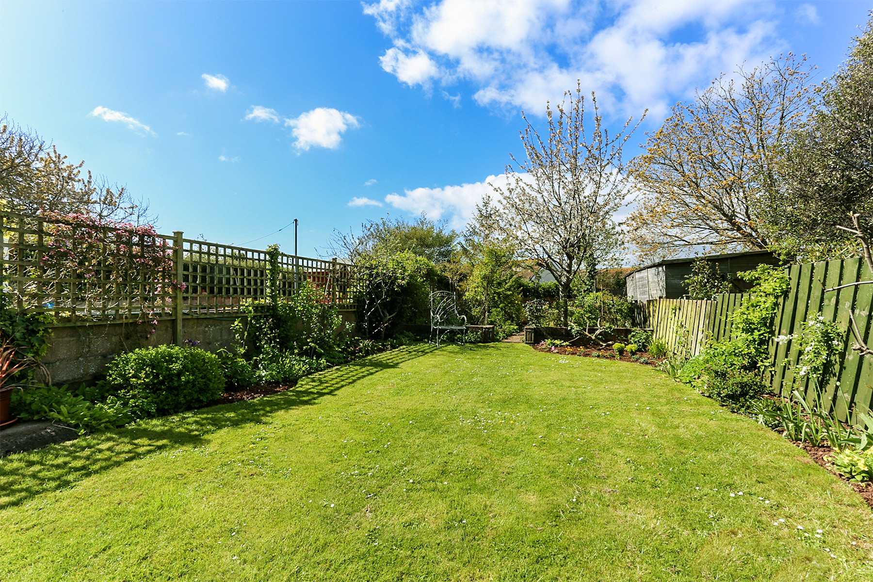 Another view of the delightful rear garden.