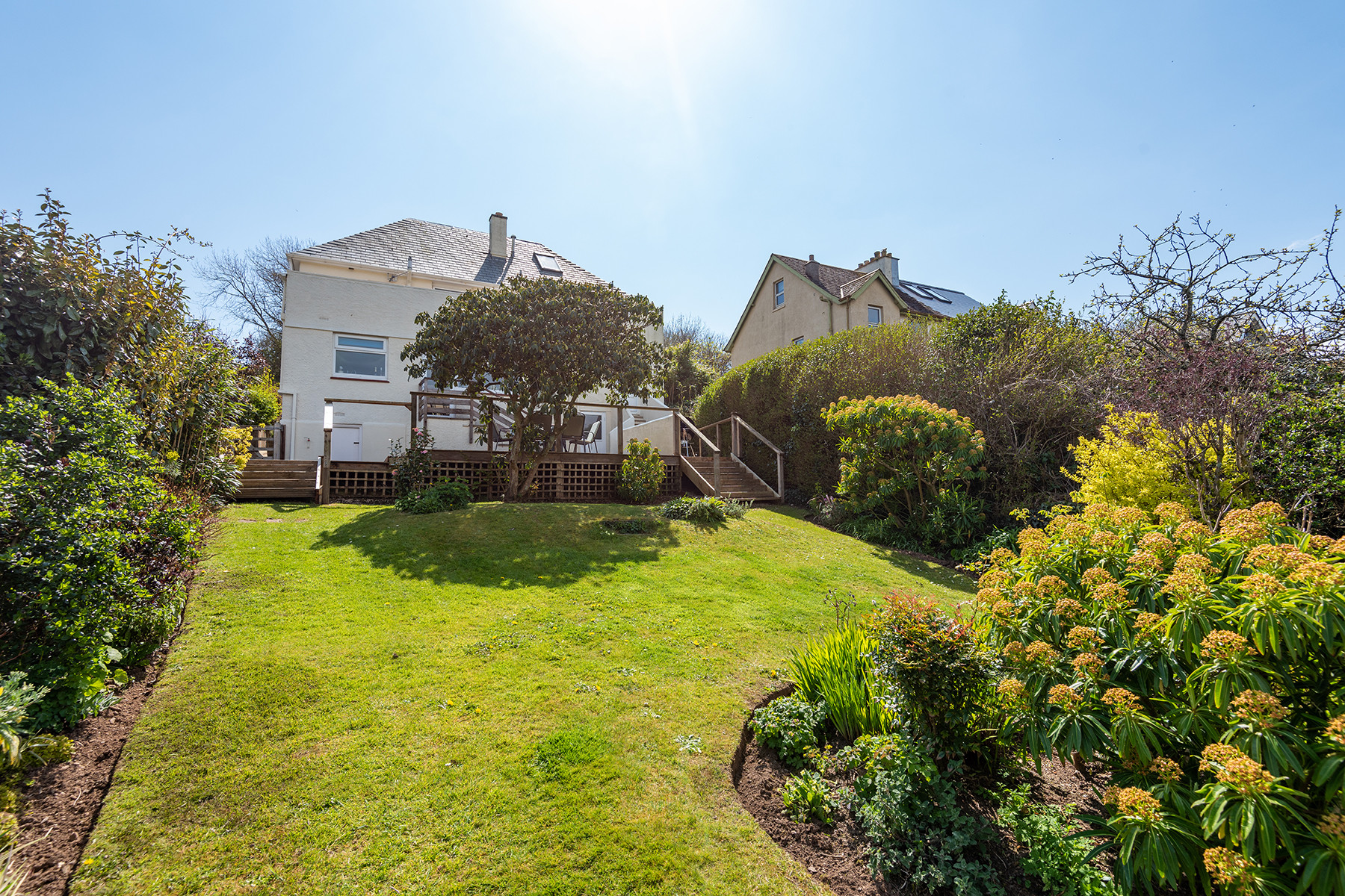 Garden looking back up to house