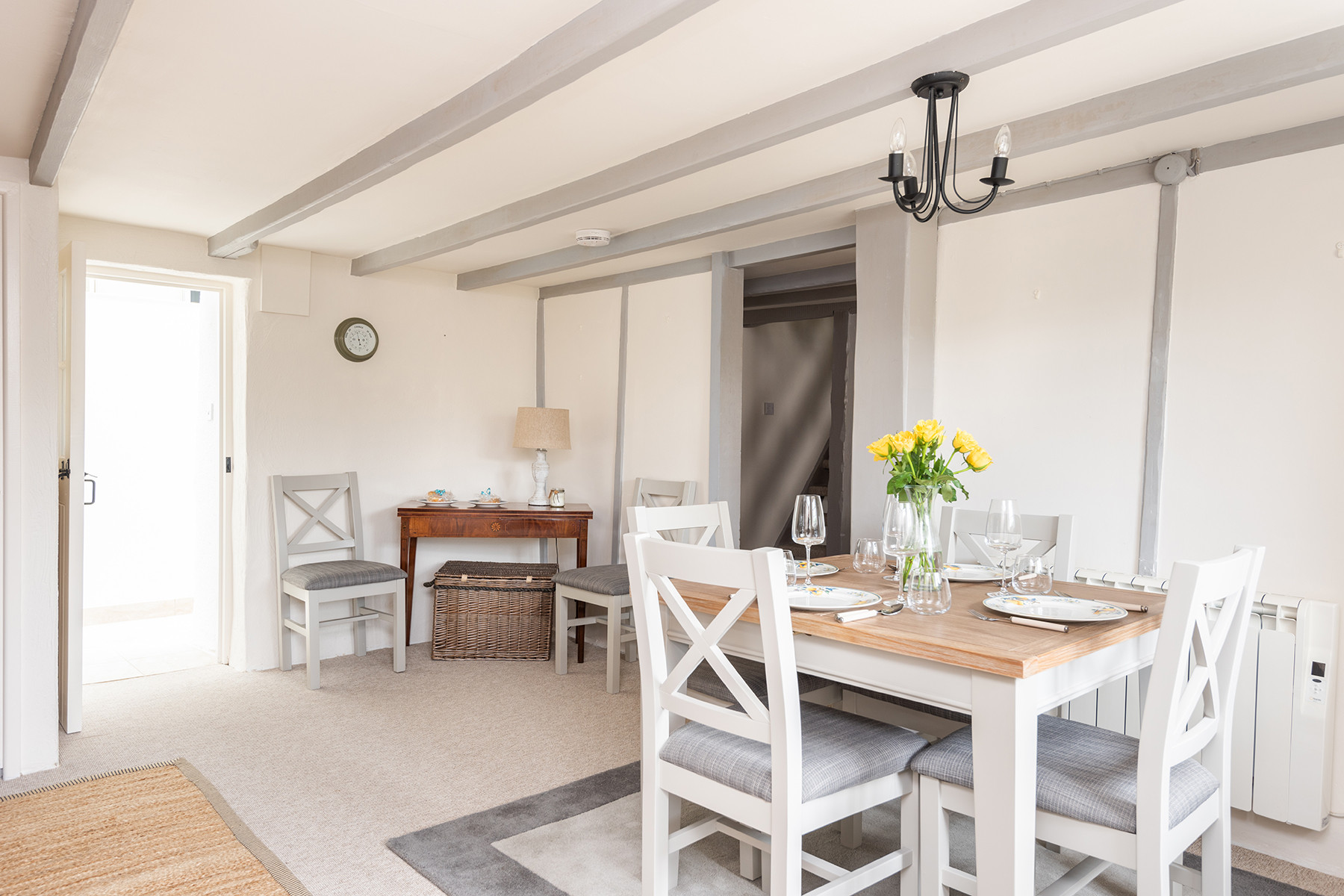 The characterful dining room. 