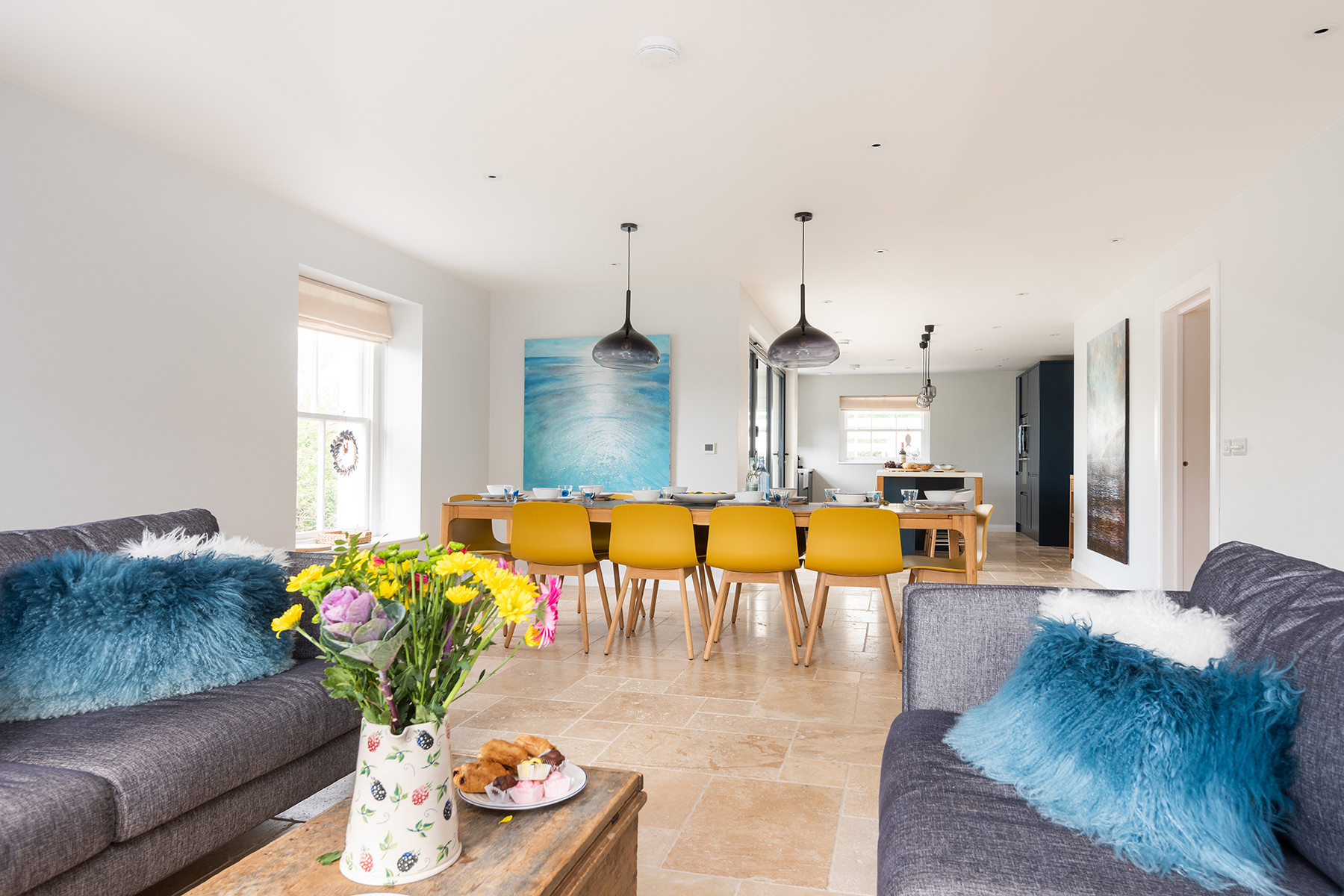 The open plan lounge and kitchen diner. 