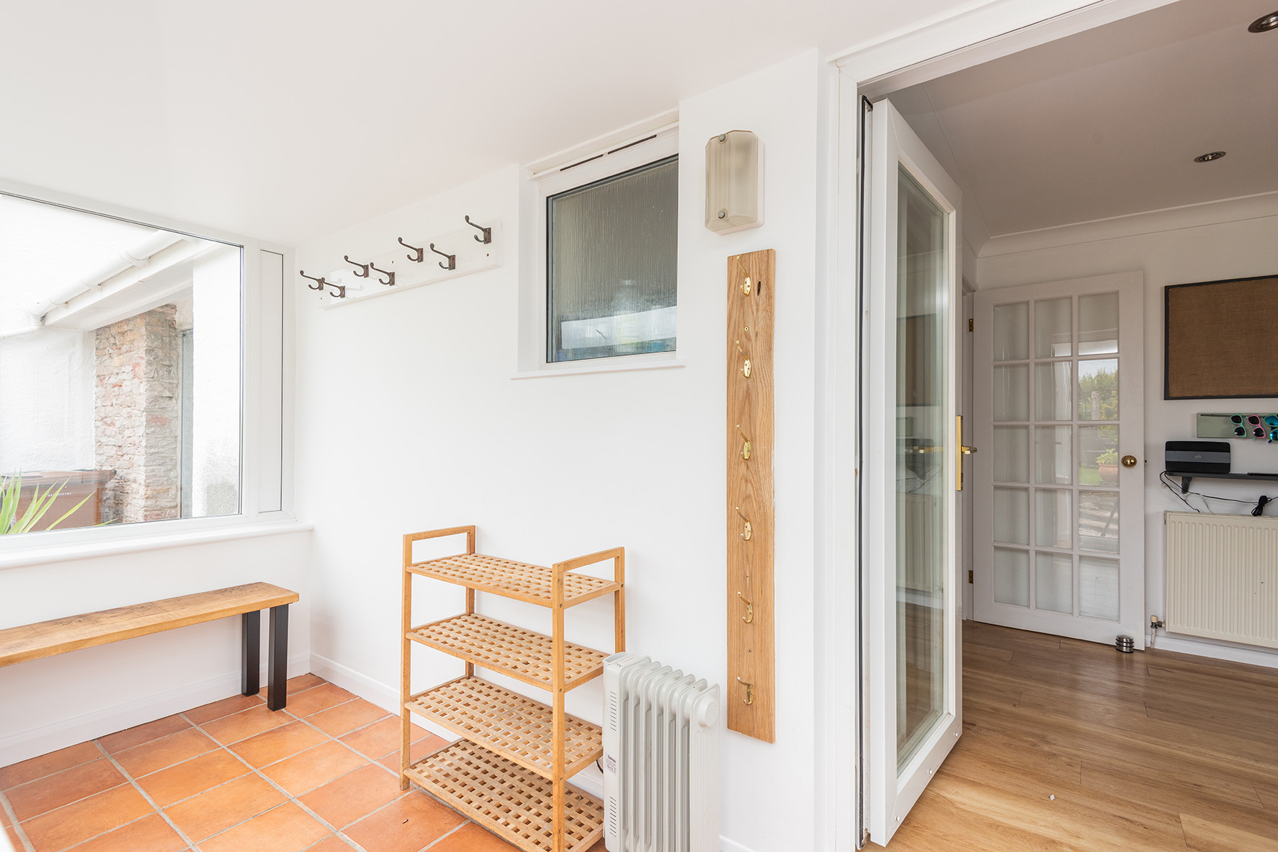 The porch, perfect for sandy shoes 