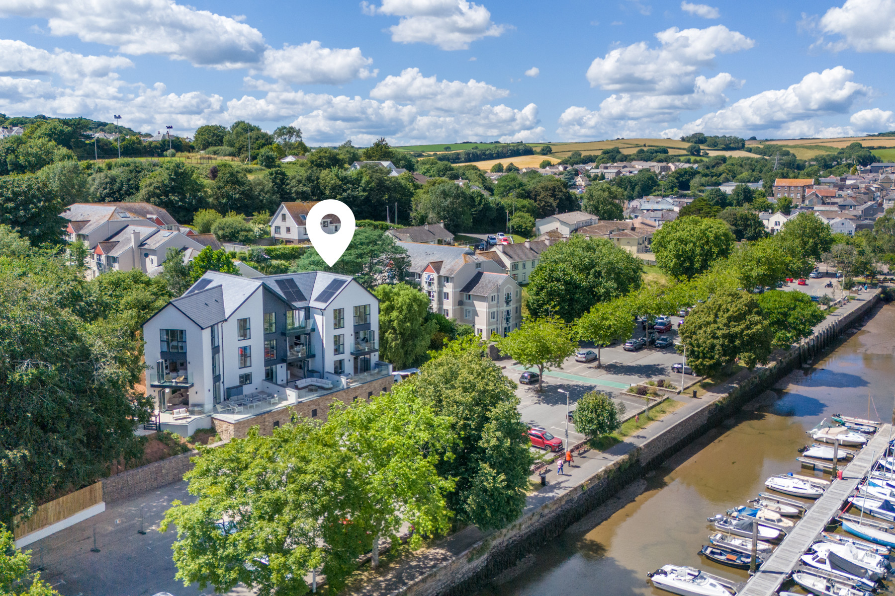 Views over the estuary and towards the town