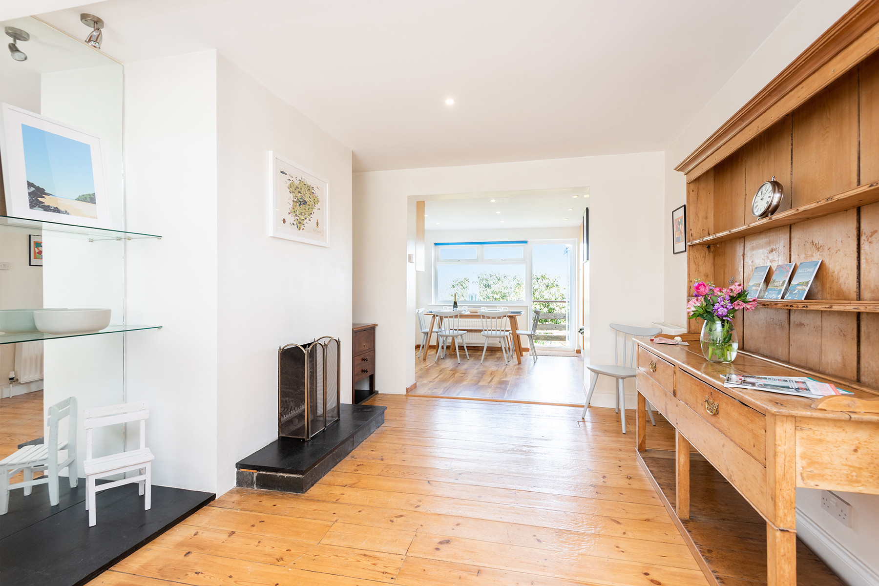 Looking from living room to dining area