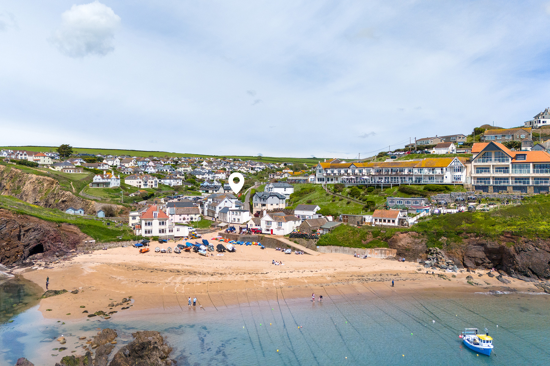 Located in the heart of the village just steps from the Hope Cove beaches!