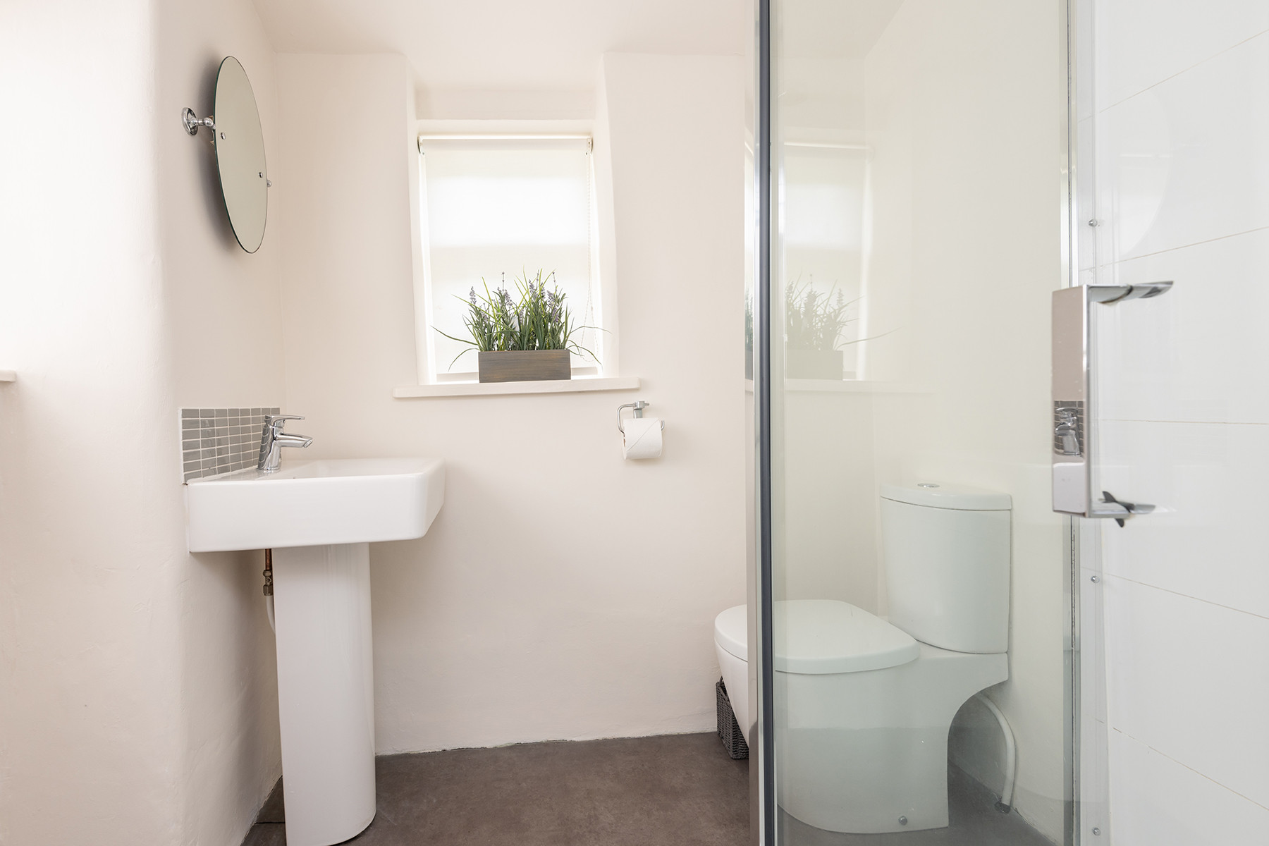 The downstairs shower room. 