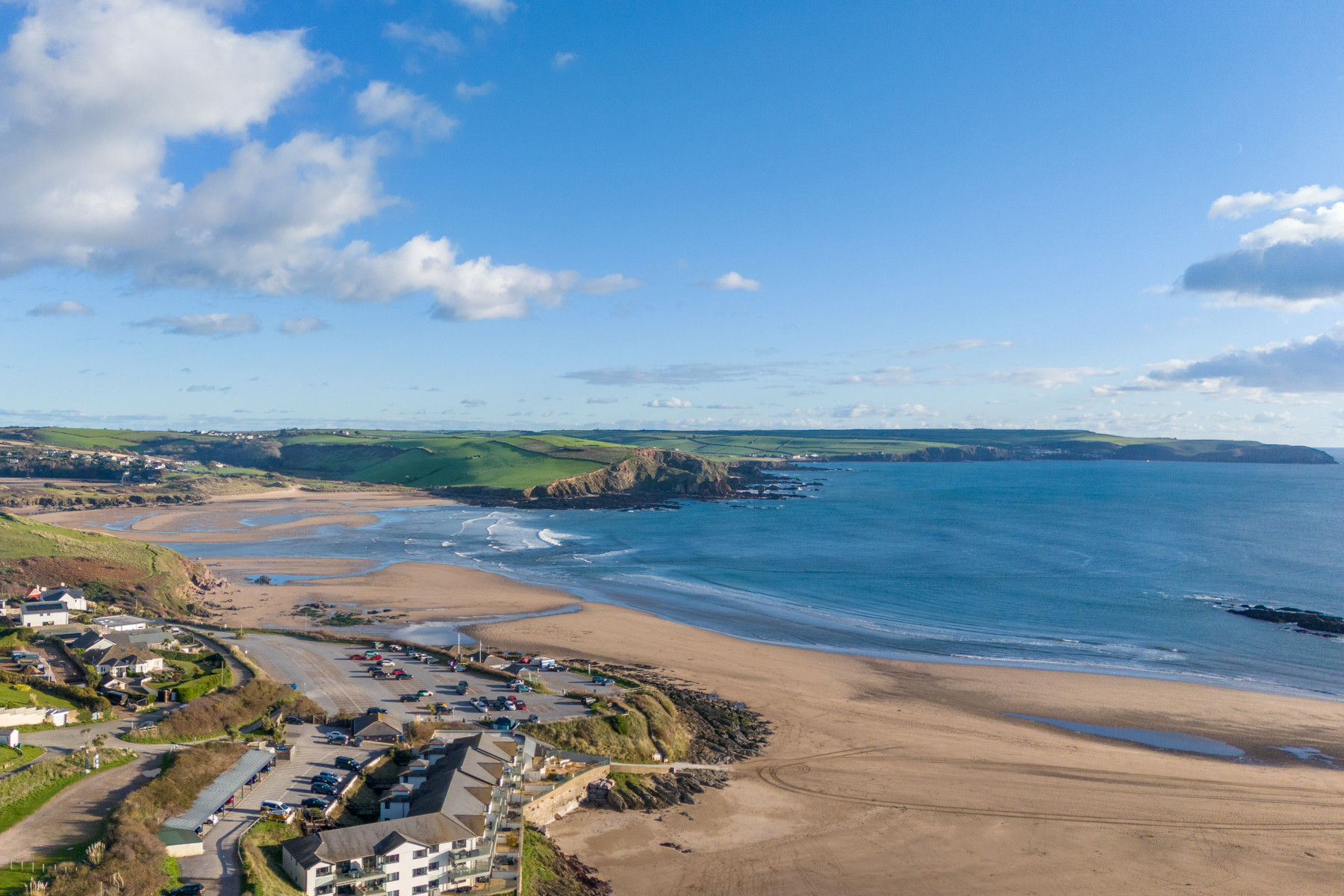 Bigbury beach leading onto Bantham Beach. 