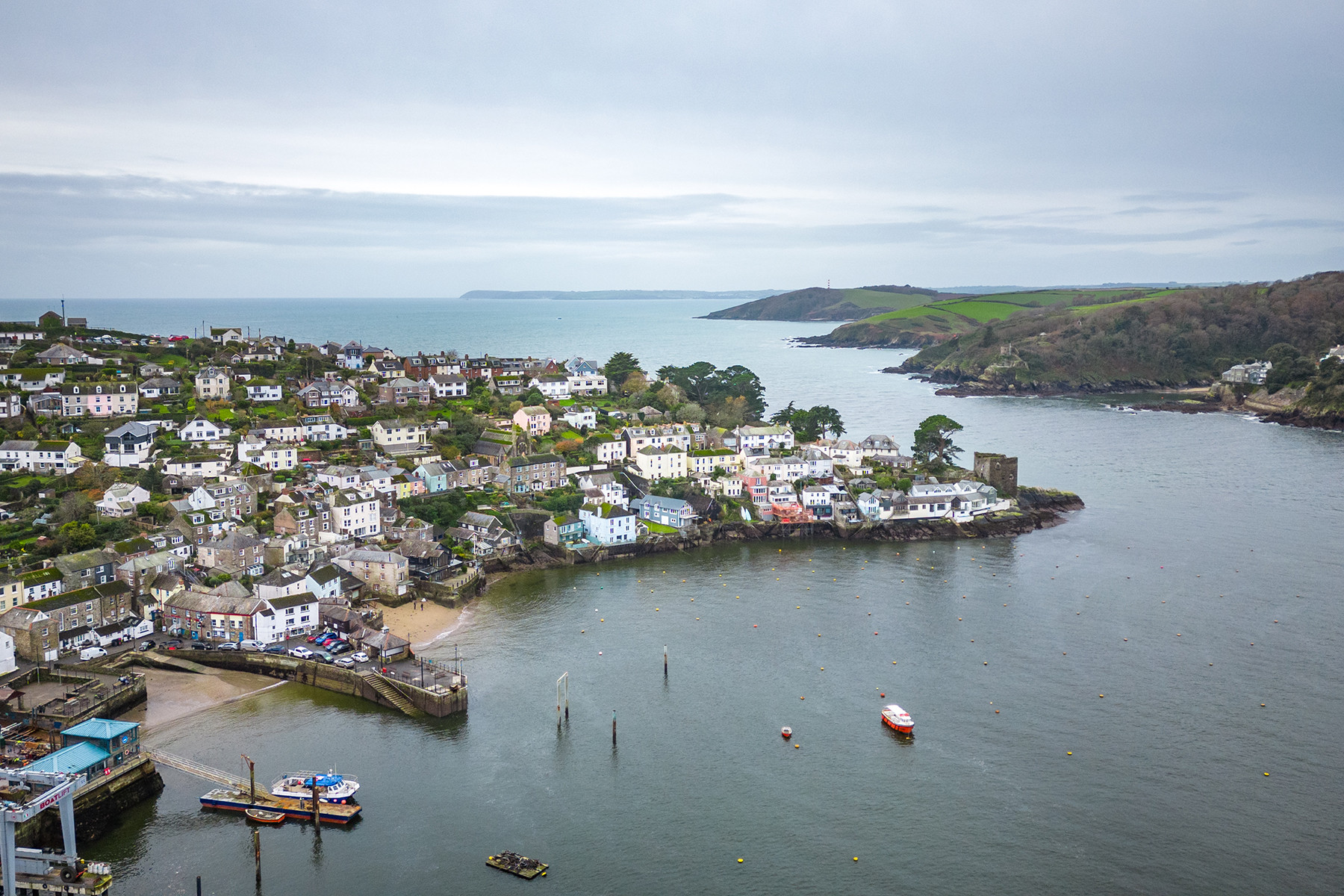 Polruan Quay looking out to sea
