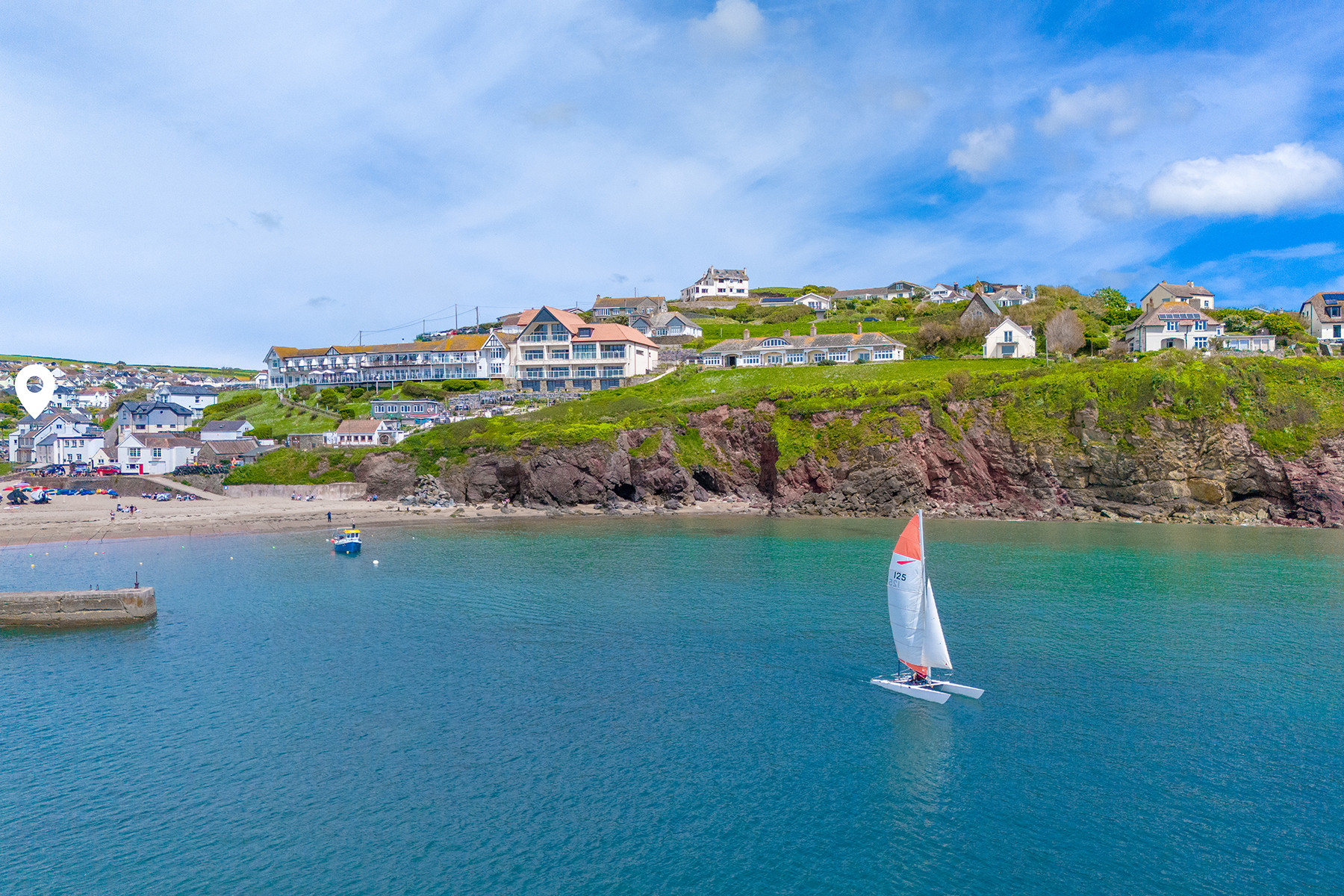 Beautiful Hope Cove with its turquoise waters.