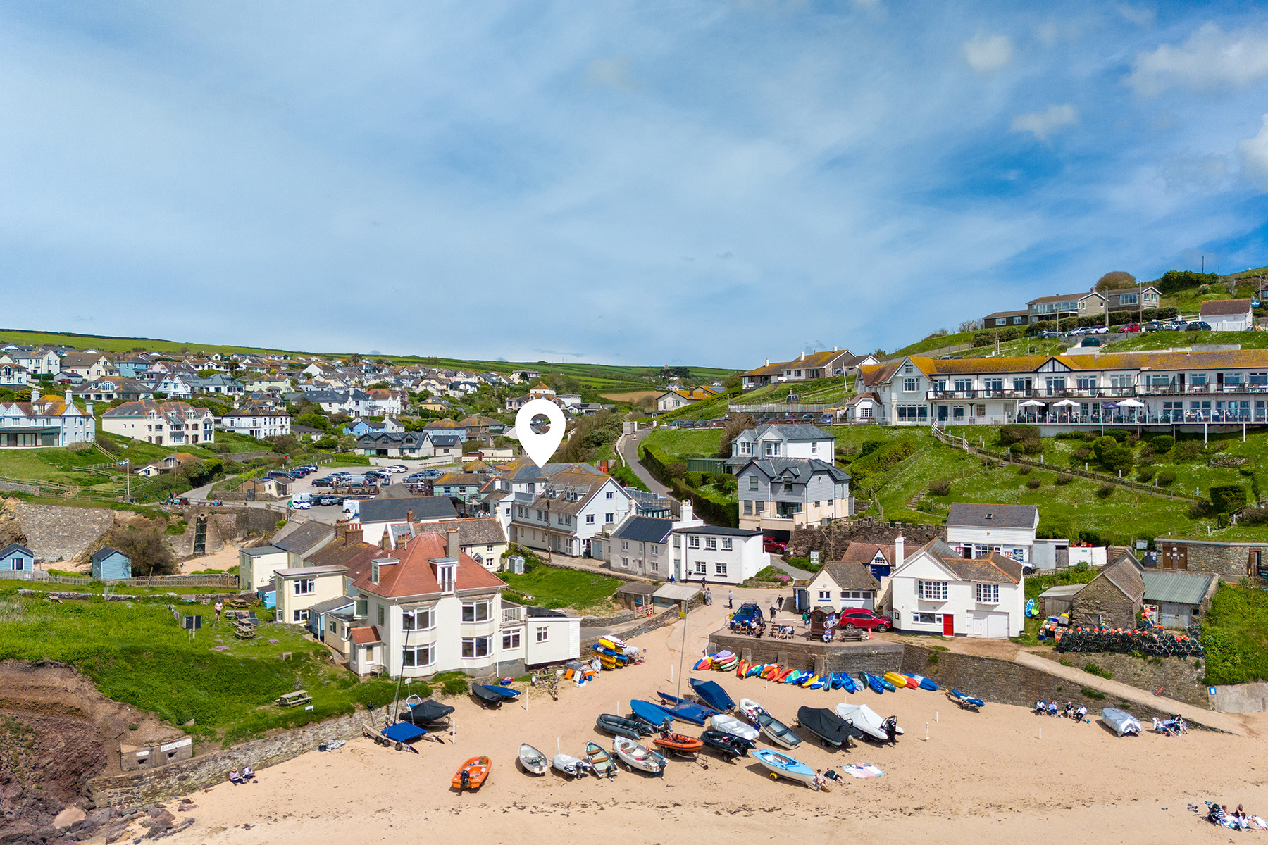 One of the two beaches the village has to offer.