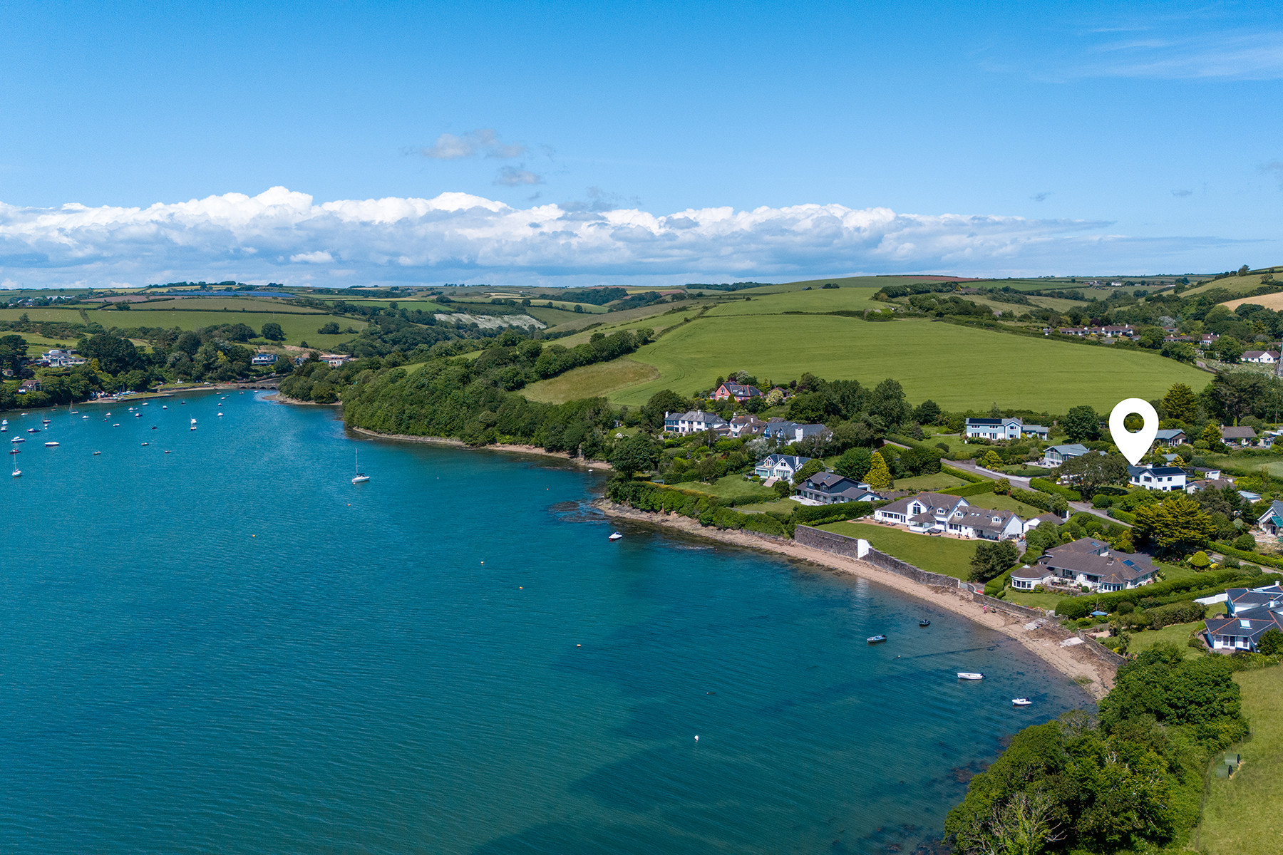 Surrounded by stunning water and country views